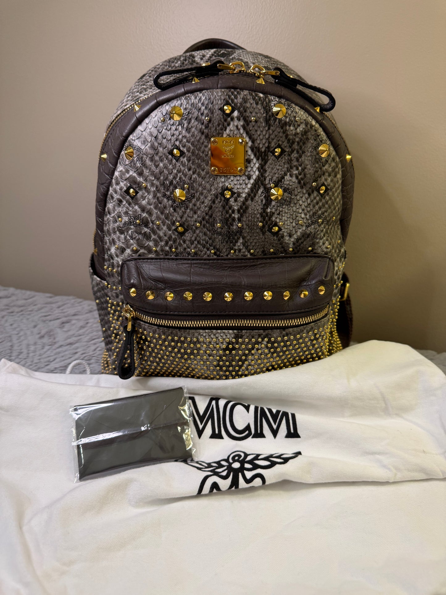 MCM Limited Edition Studded Leather Backpack