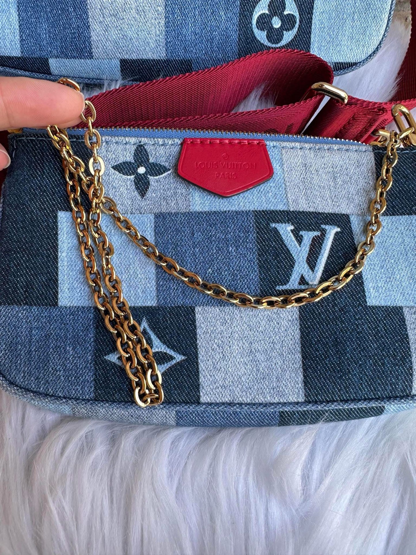 Louis Vuitton Multi Pochette Denim Damier monogram Patchwork-rare!