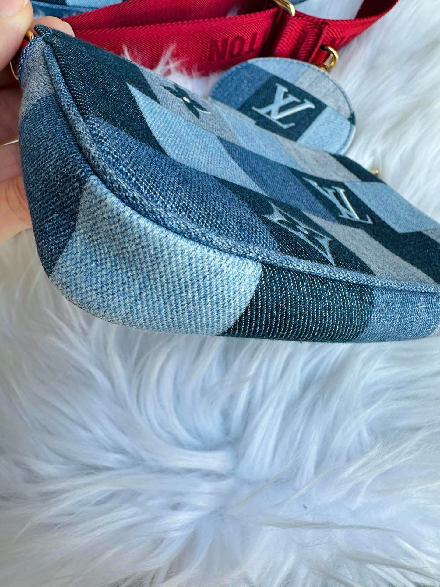 Louis Vuitton Multi Pochette Denim Damier monogram Patchwork-rare!