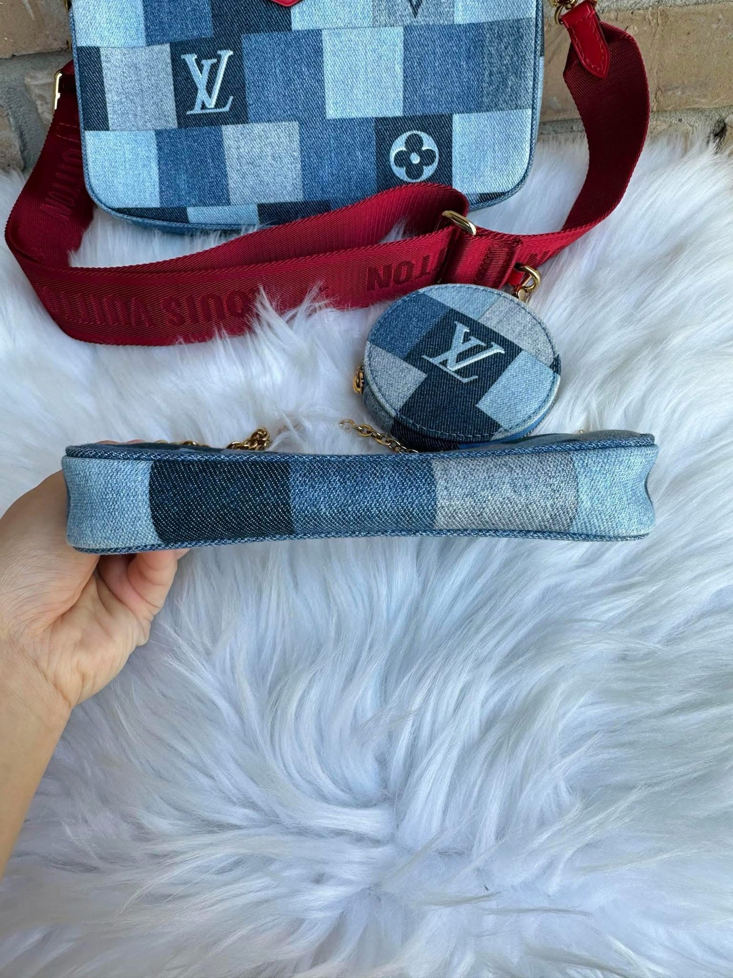 Louis Vuitton Multi Pochette Denim Damier monogram Patchwork-rare!