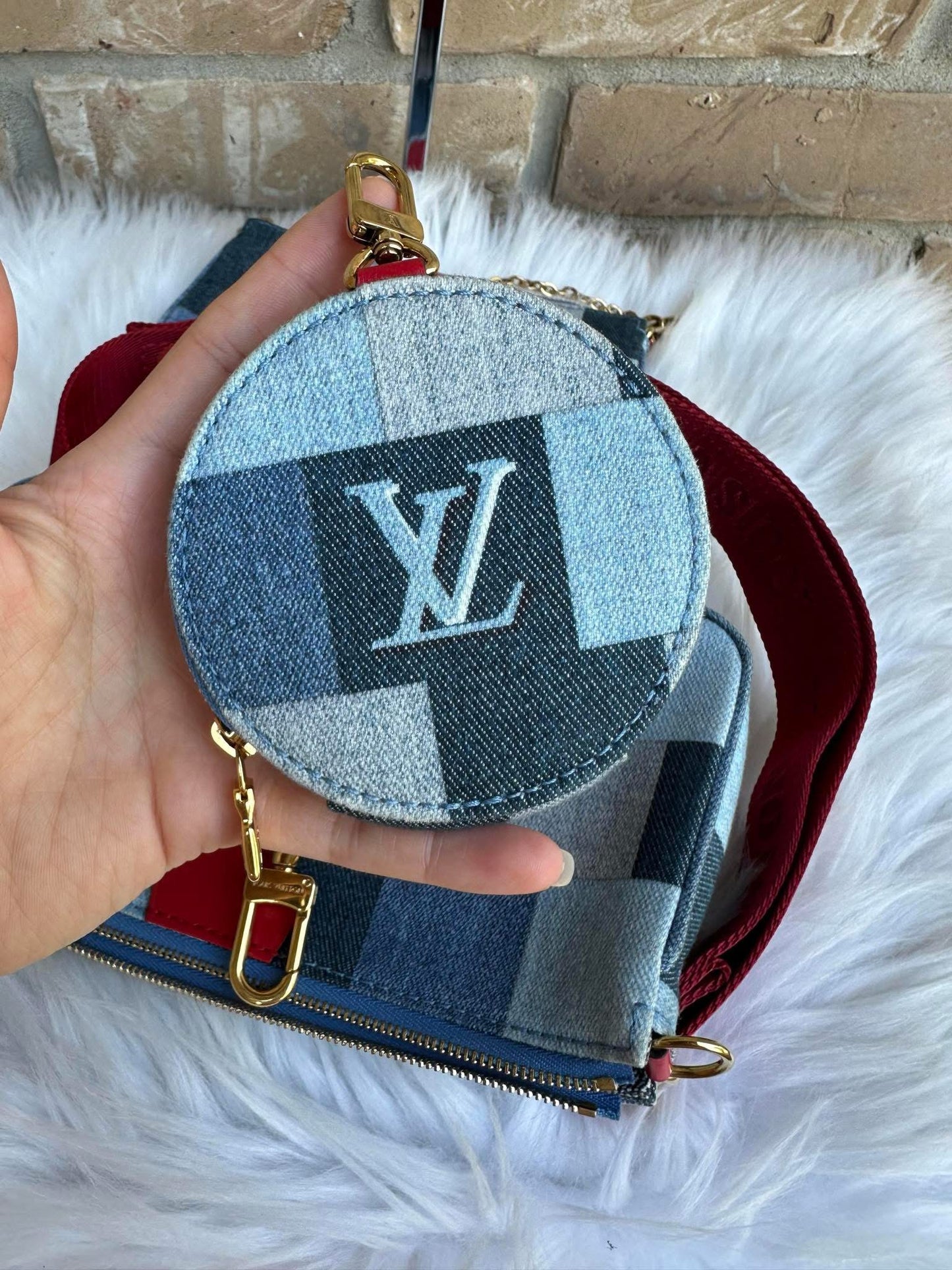 Louis Vuitton Multi Pochette Denim Damier monogram Patchwork-rare!