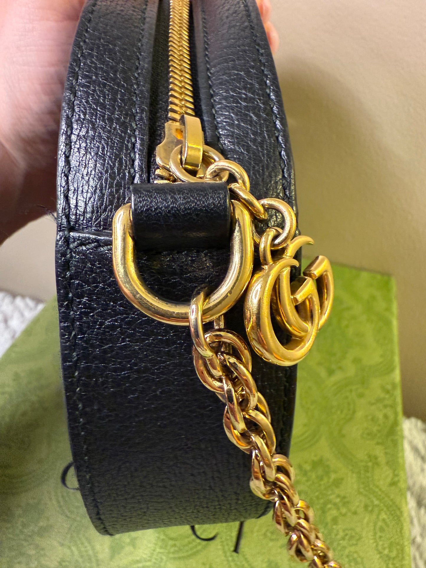 Gucci Ophidia Web Calfskin Round Crossbody Bag