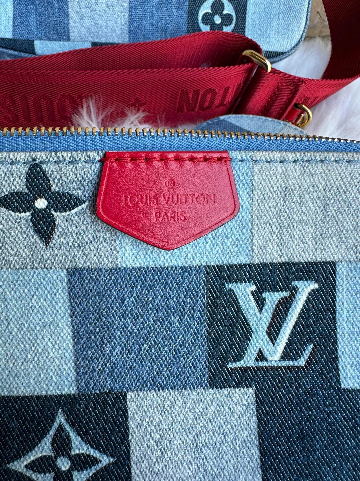 Louis Vuitton Multi Pochette Denim Damier monogram Patchwork-rare!