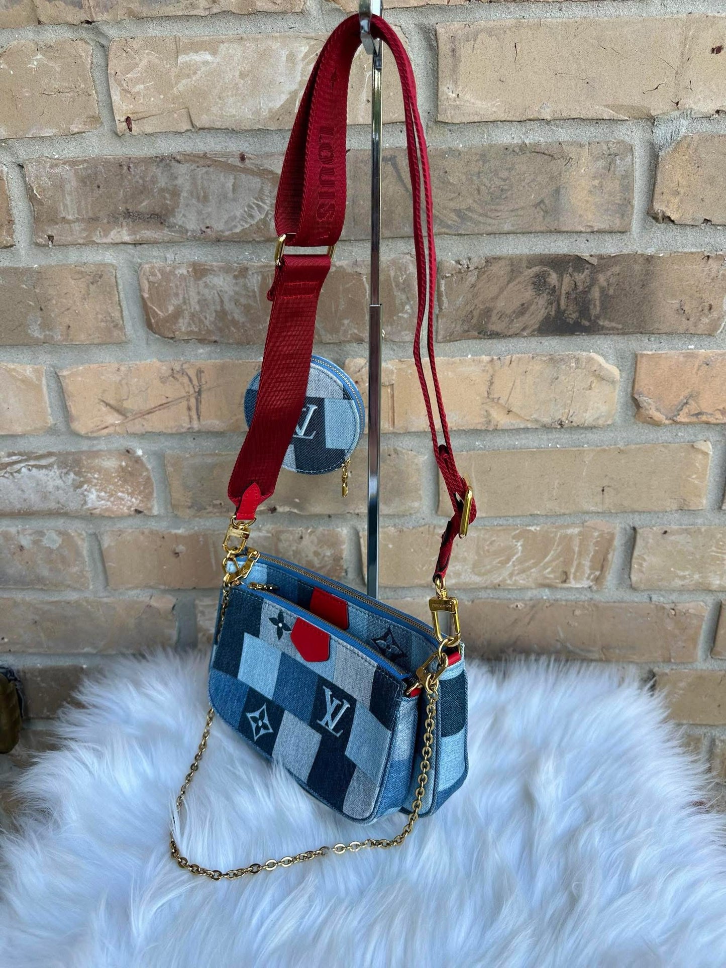 Louis Vuitton Multi Pochette Denim Damier monogram Patchwork-rare!