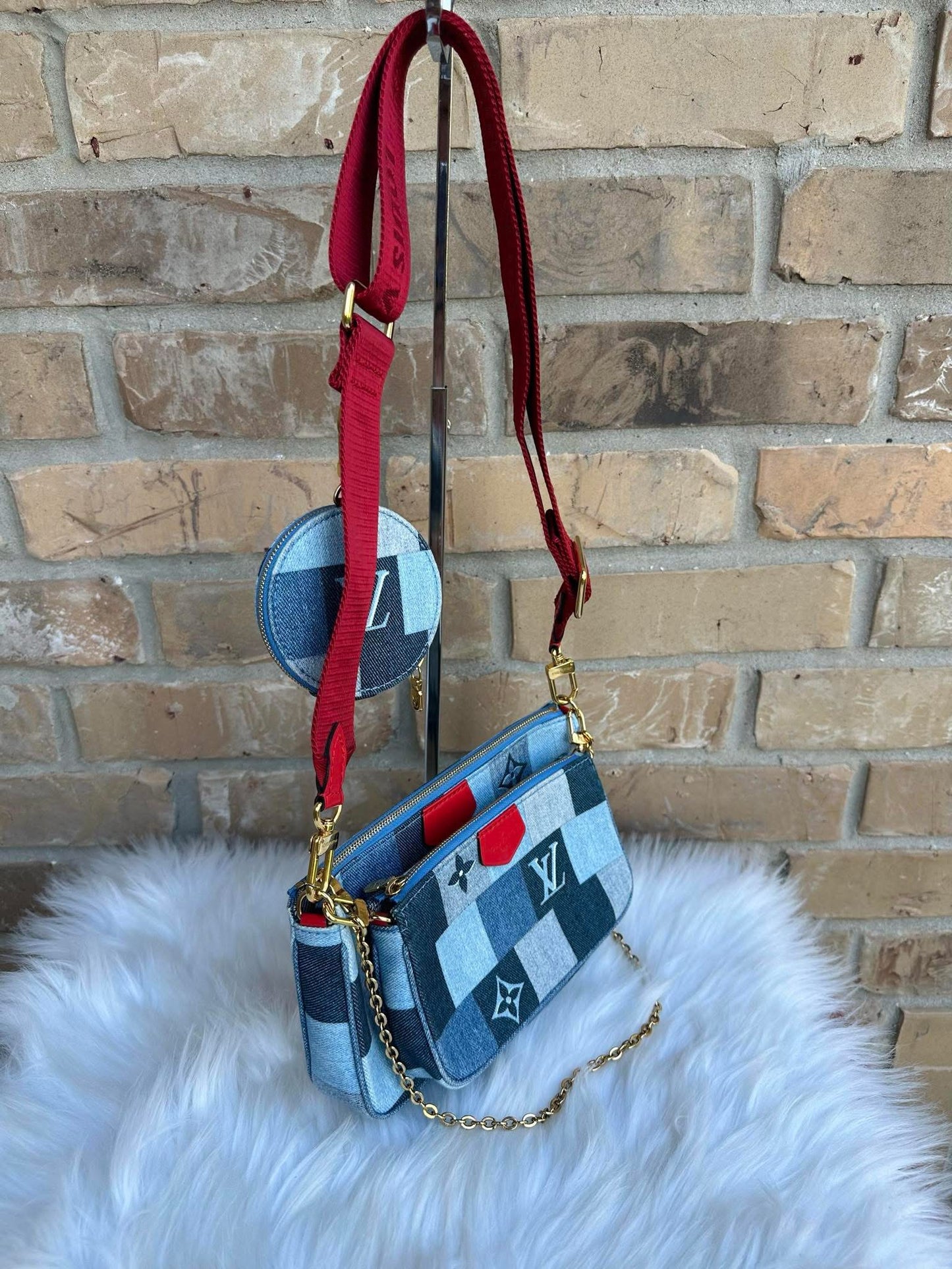 Louis Vuitton Multi Pochette Denim Damier monogram Patchwork-rare!
