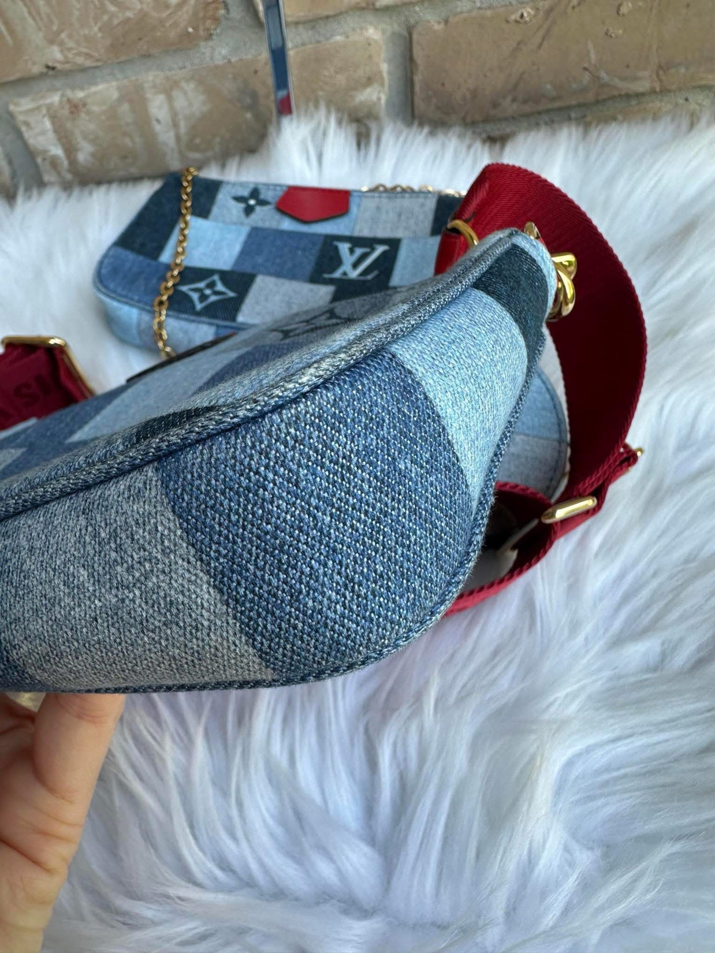 Louis Vuitton Multi Pochette Denim Damier monogram Patchwork-rare!