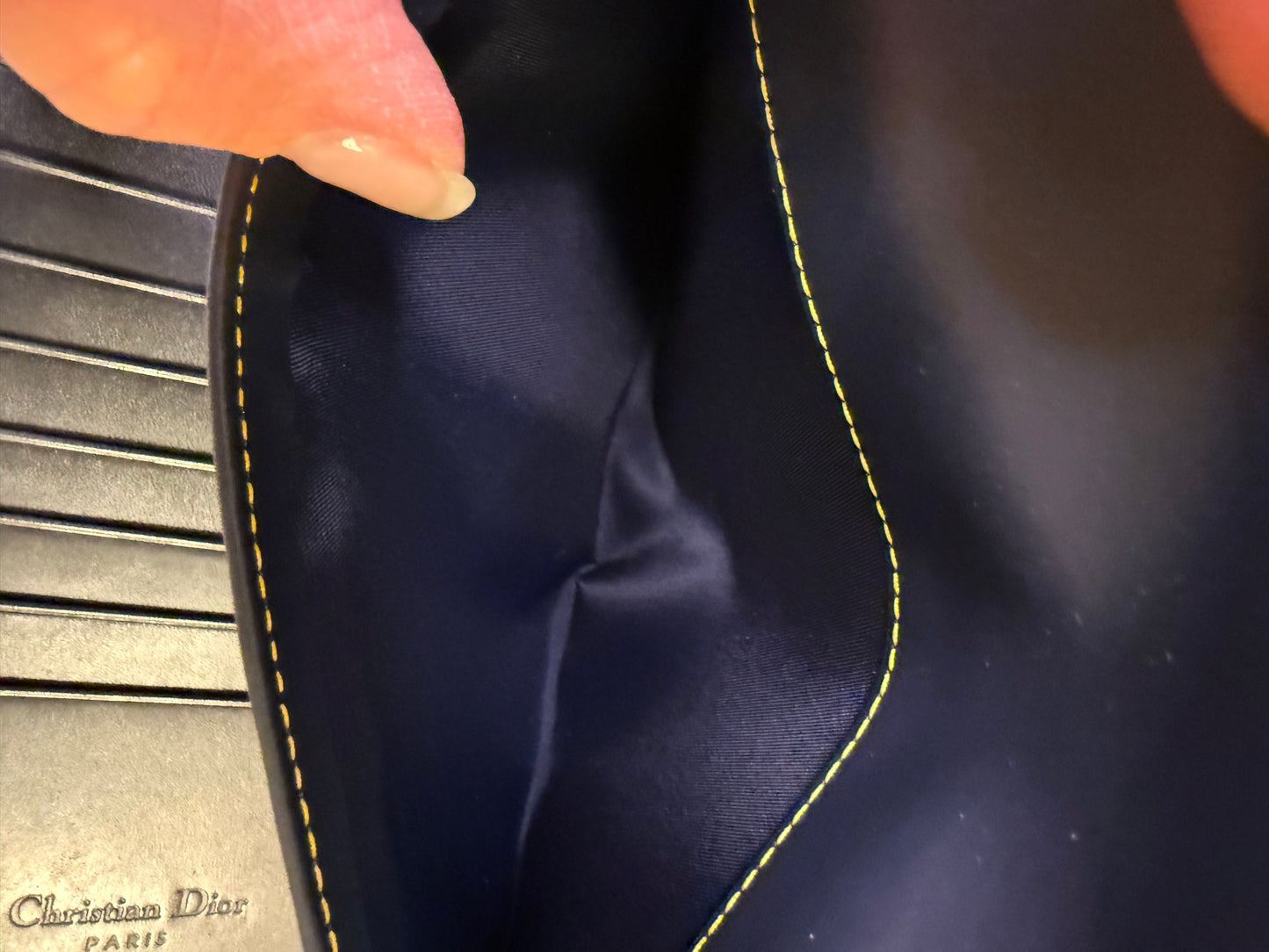 Dior Navy Blue Monogram Trotter Saddle Flap Long Wallet