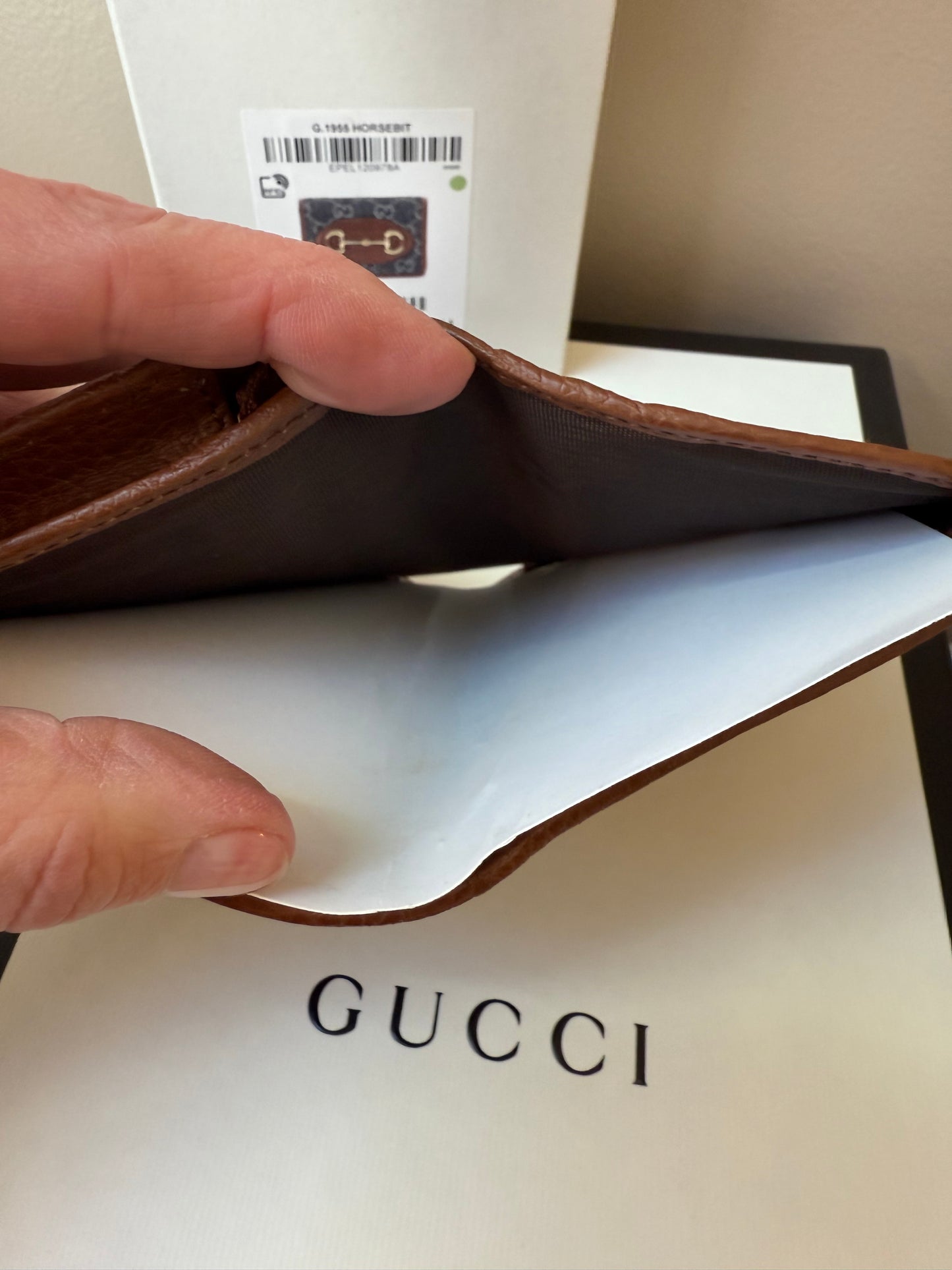 Gucci Denim Horsebit Compact Wallet ( New with box)
