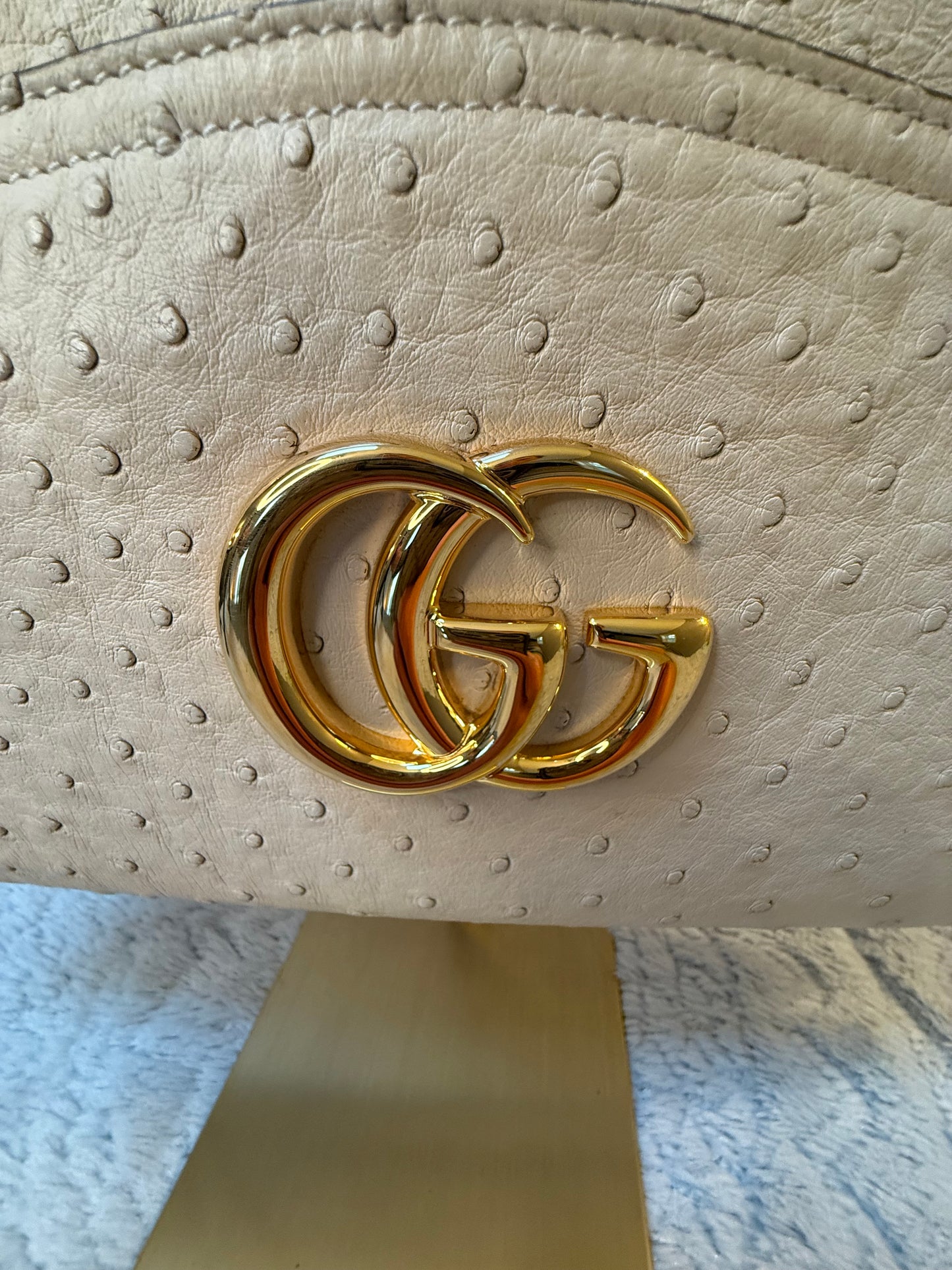 Gucci Ostrich Arli Top Handle Bag