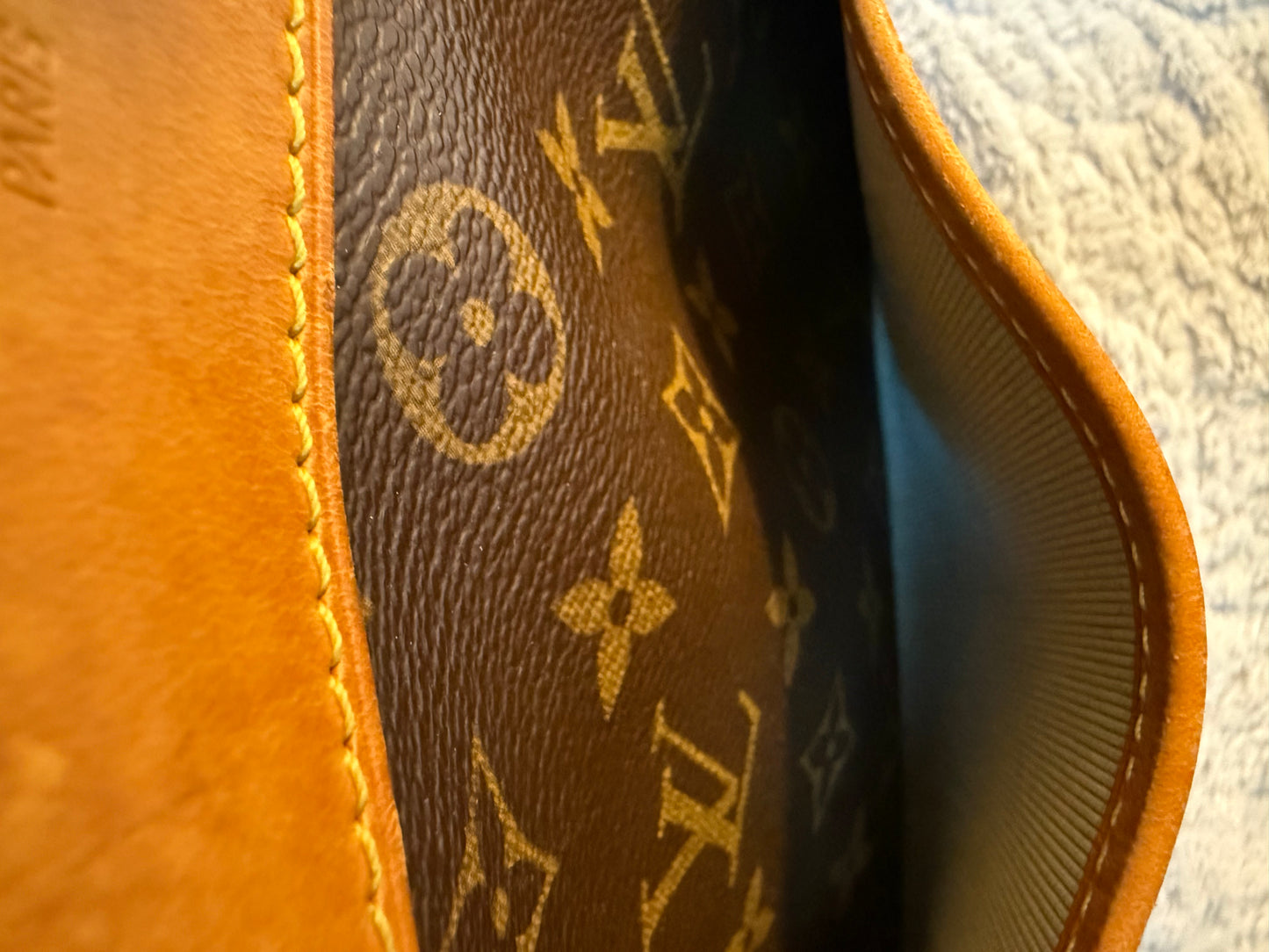 Louis Vuitton Trouville Vintage Satchel with Floral Scarf