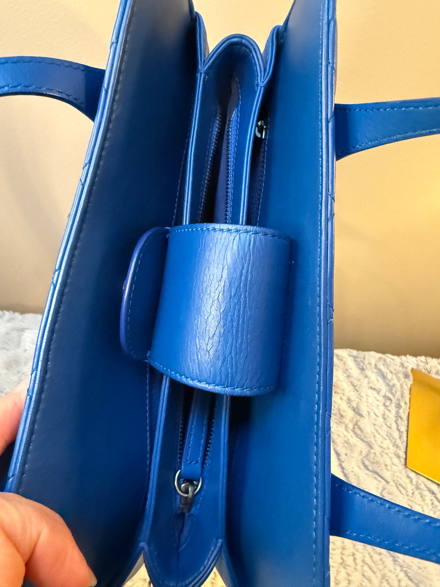 CHANEL Quilted Lambskin Matelassé Tote — Royal Blue | Gunmetal Hardware