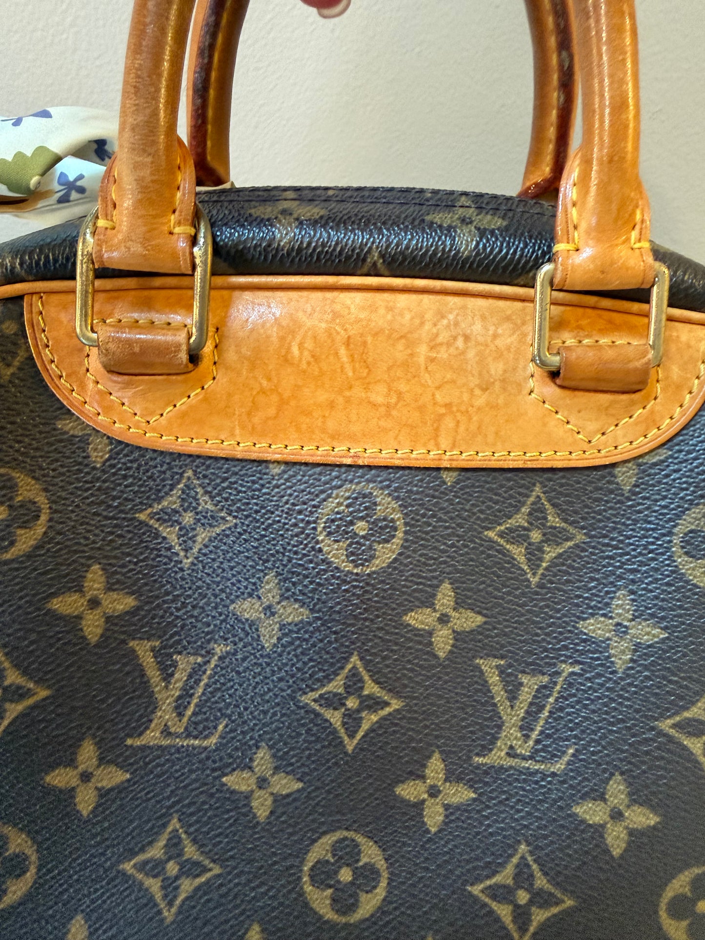 Louis Vuitton Trouville Vintage Satchel with Floral Scarf