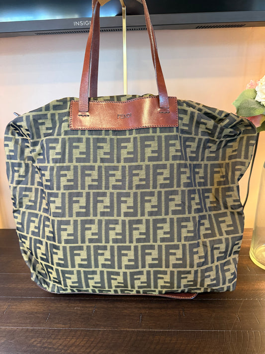 Fendi Zucca Foldable Tote, Vintage