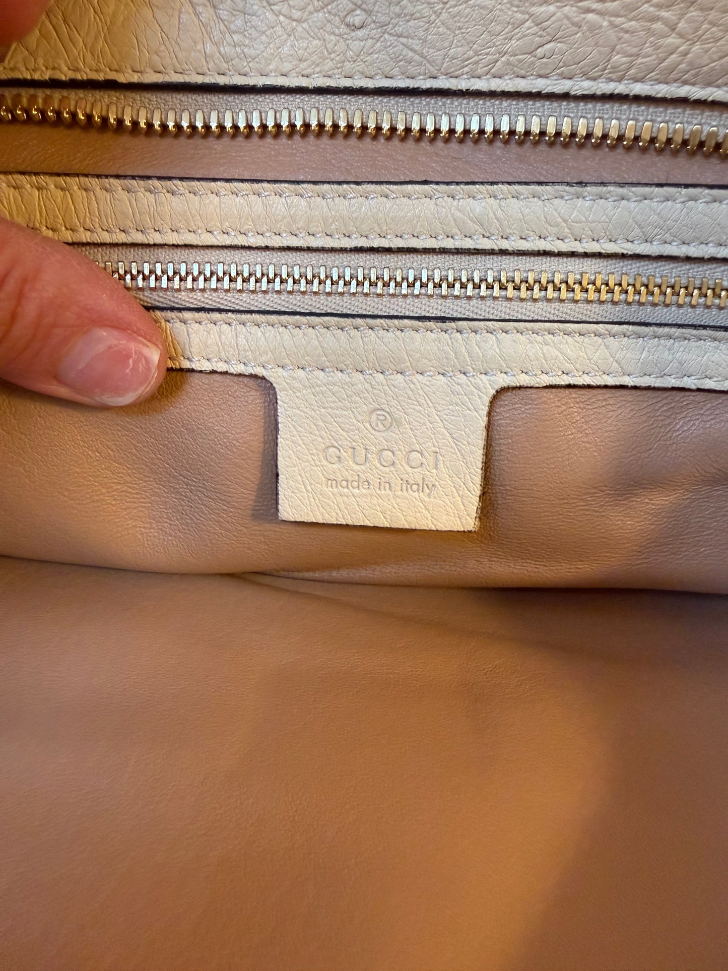 Gucci Ostrich Arli Top Handle Bag