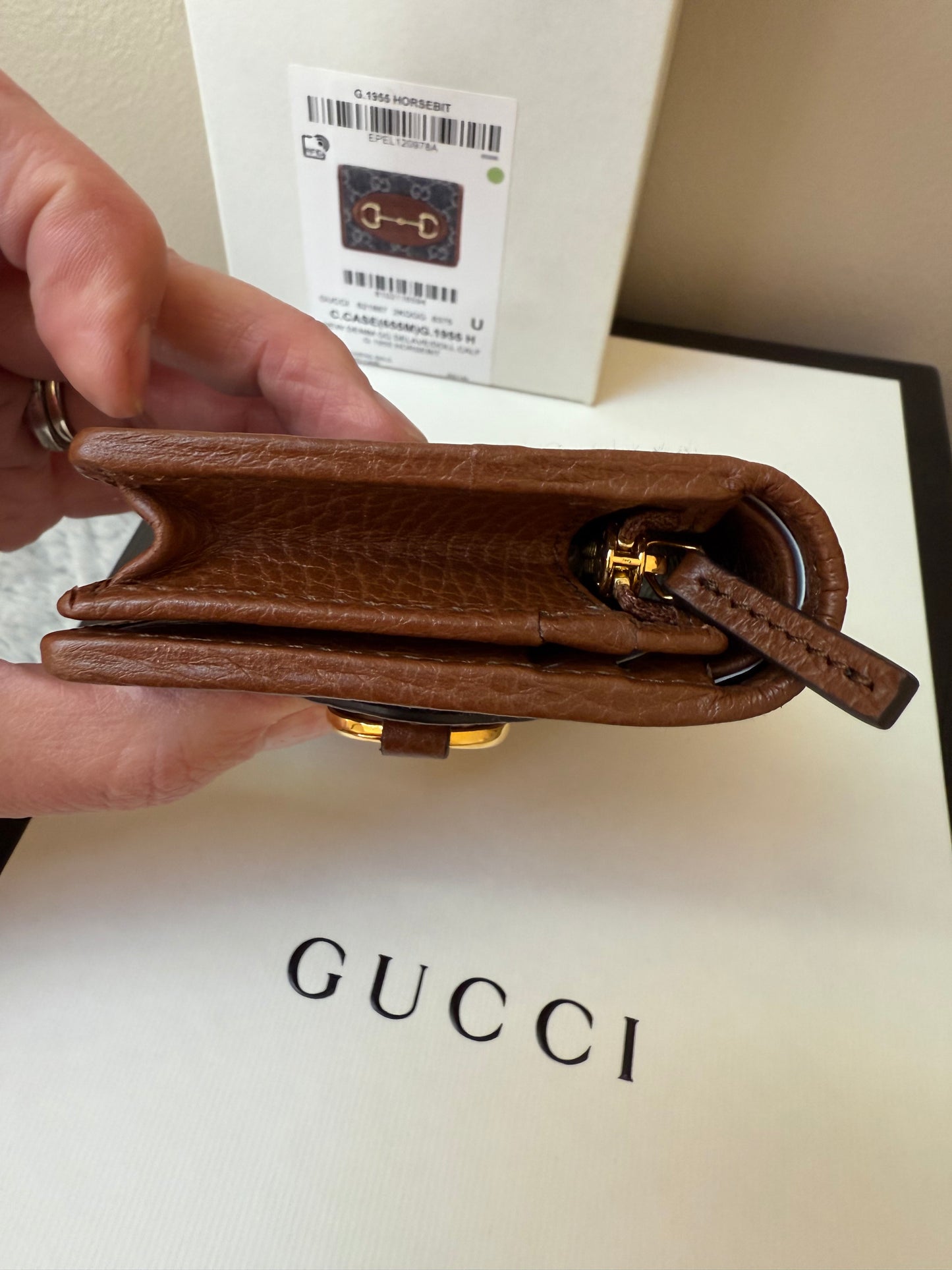 Gucci Denim Horsebit Compact Wallet ( New with box)