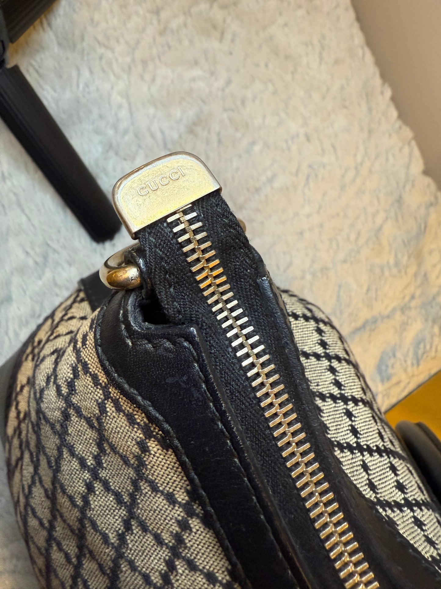 Gucci Diamante Black and Brown 2 Way Tote