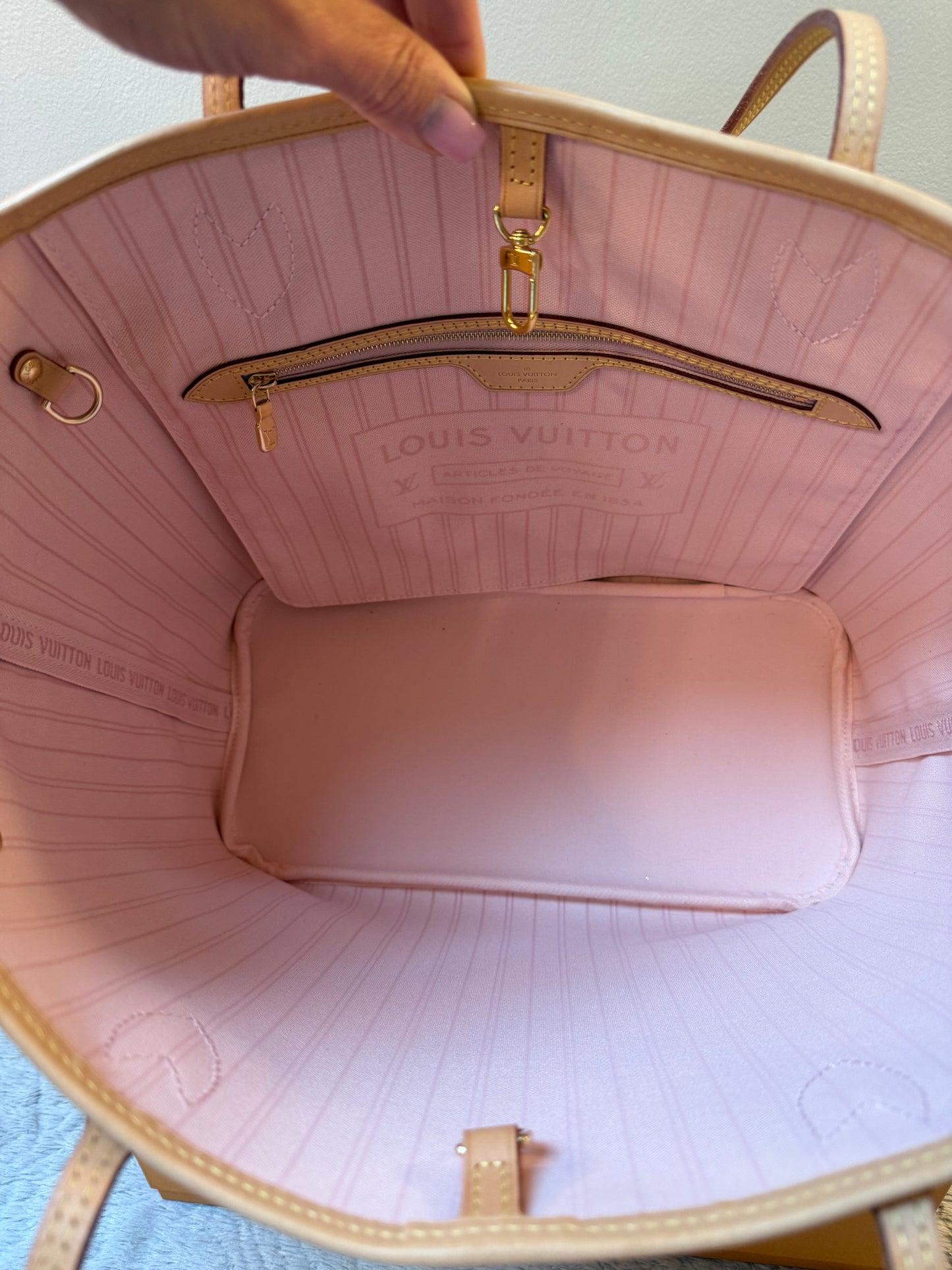 Louis Vuitton Neverfull MM Azur/Rose Ballerine-New