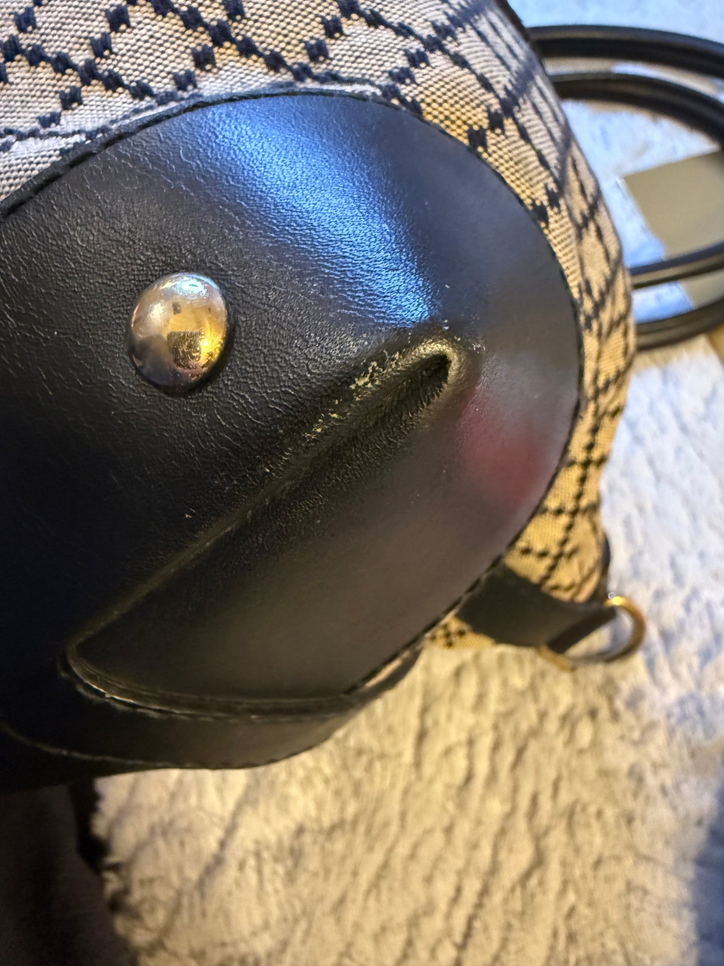 Gucci Diamante Black and Brown 2 Way Tote