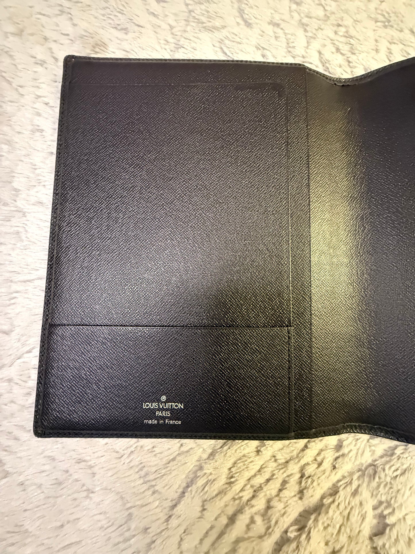Louis Vuitton(Currently Sold Out Online) Black Taiga Leather Desk Agenda
