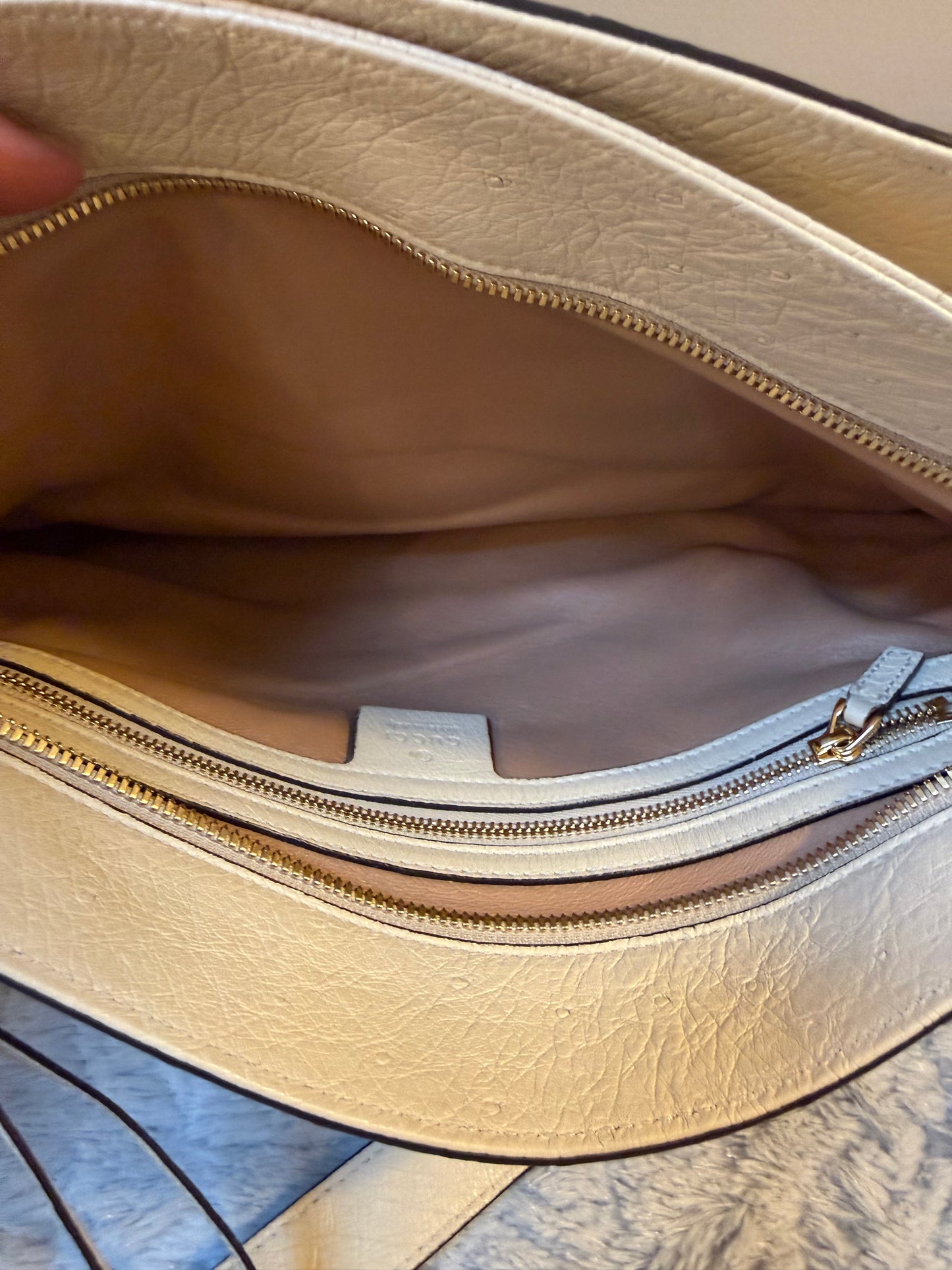 Gucci Ostrich Arli Top Handle Bag