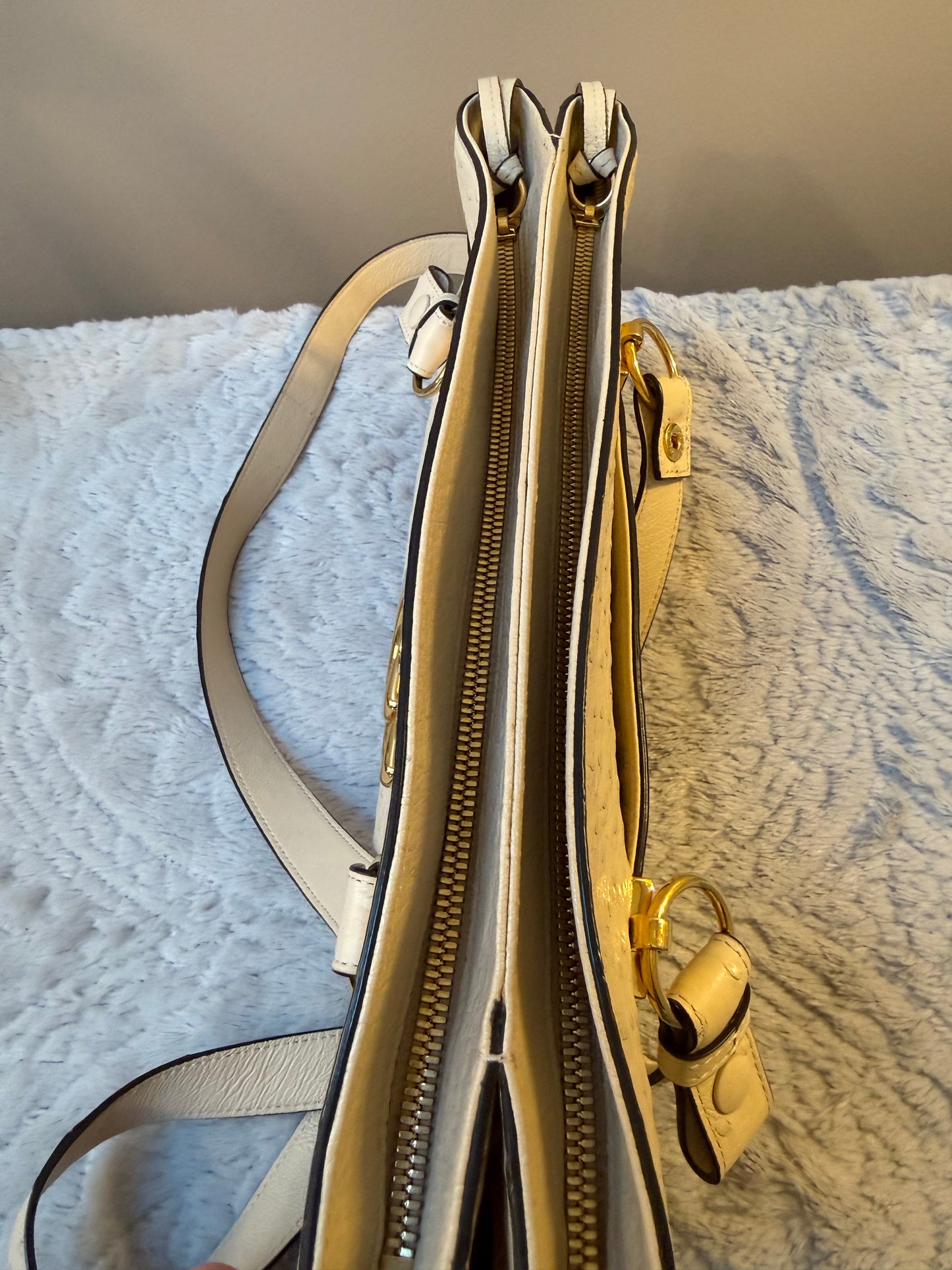 Gucci Ostrich Arli Top Handle Bag