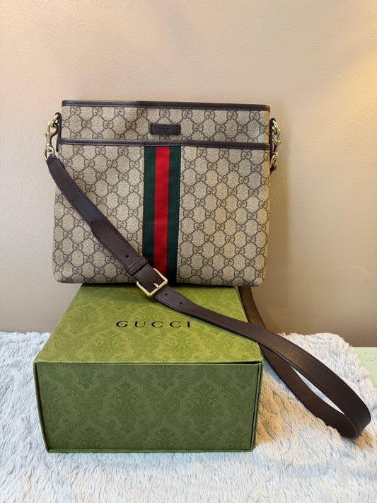 Gucci Supreme Monogram Web Messenger Bag