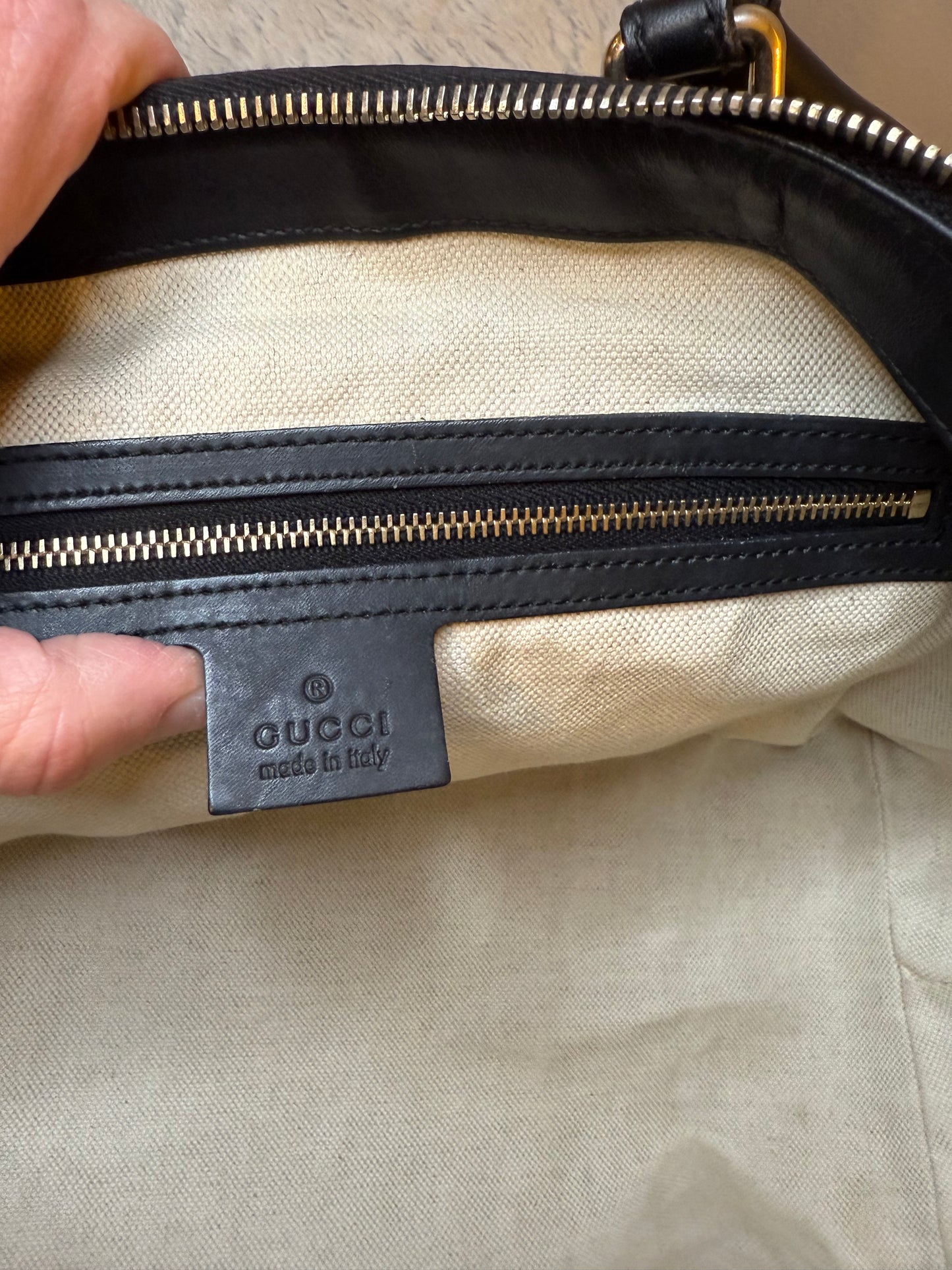 Gucci Diamante Black and Brown 2 Way Tote