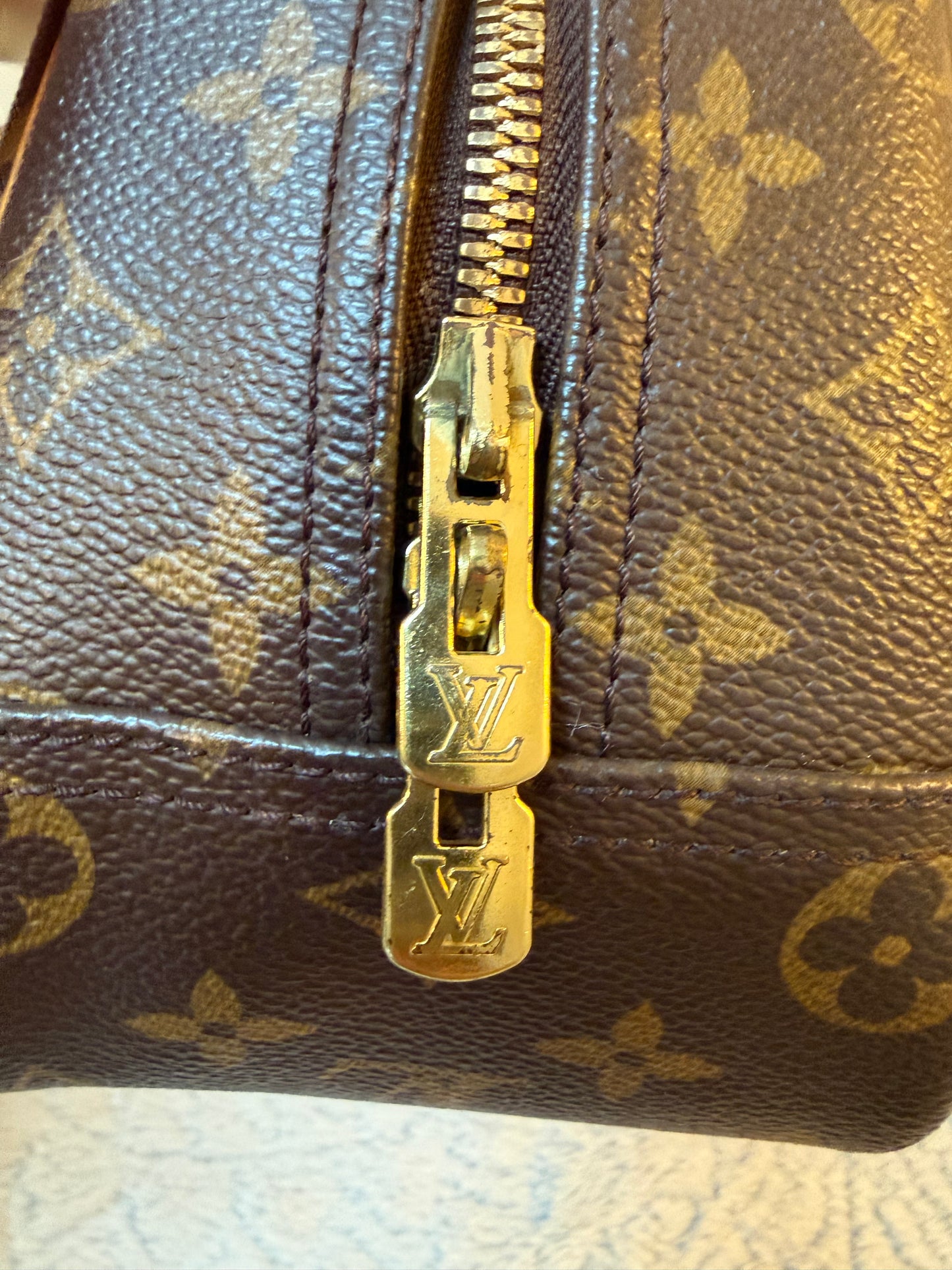 Louis Vuitton Trouville Vintage Satchel with Floral Scarf