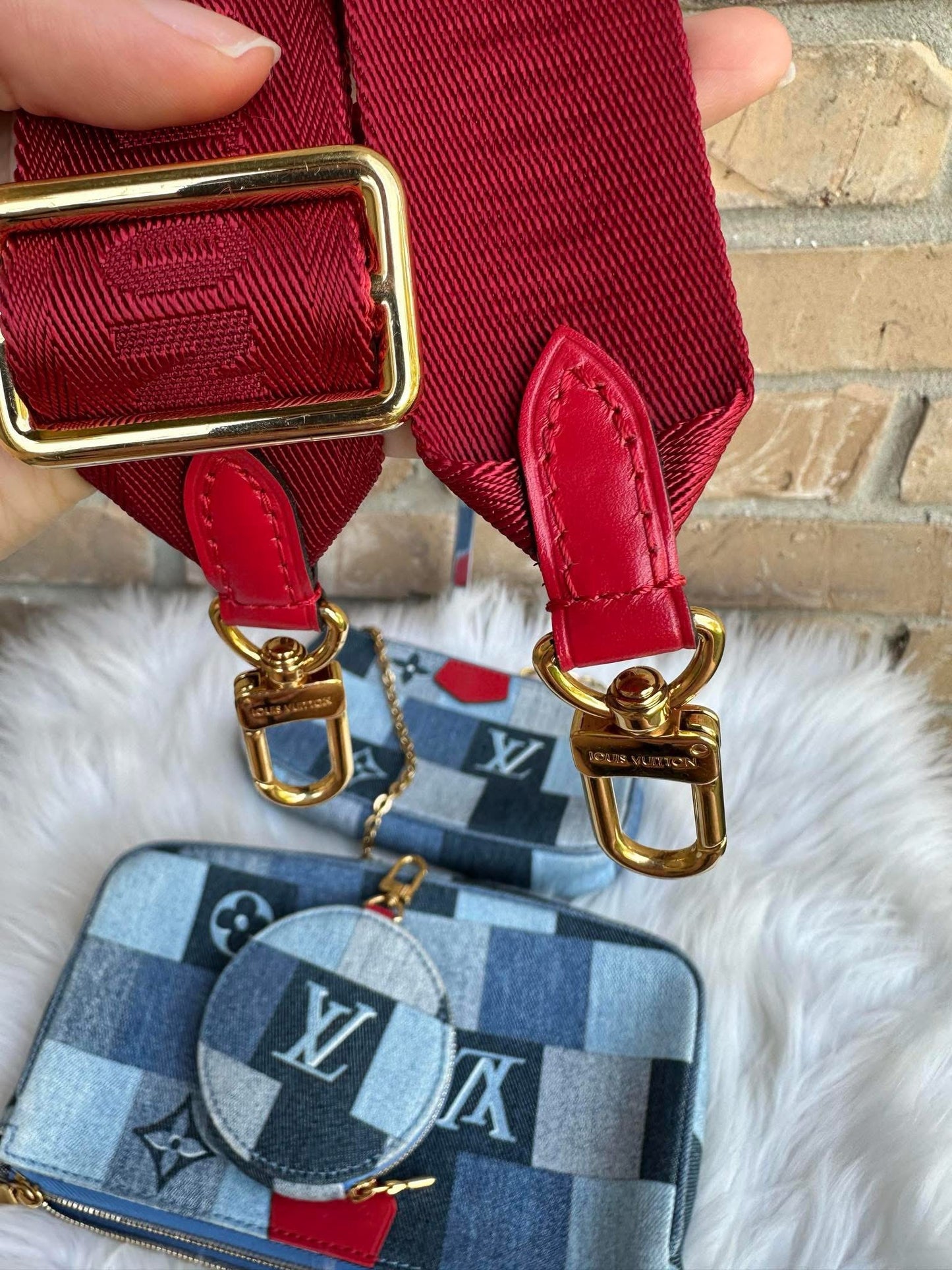 Louis Vuitton Multi Pochette Denim Damier monogram Patchwork-rare!