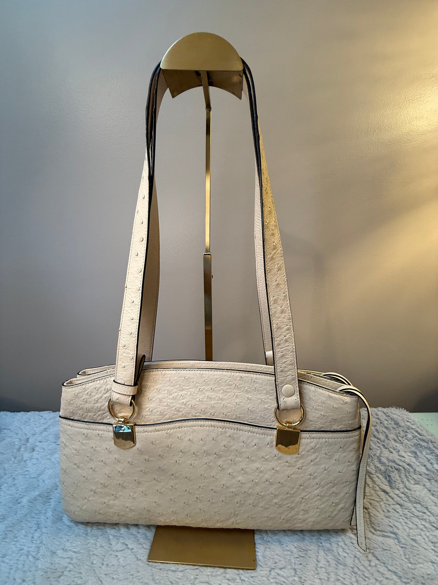 Gucci Ostrich Arli Top Handle Bag