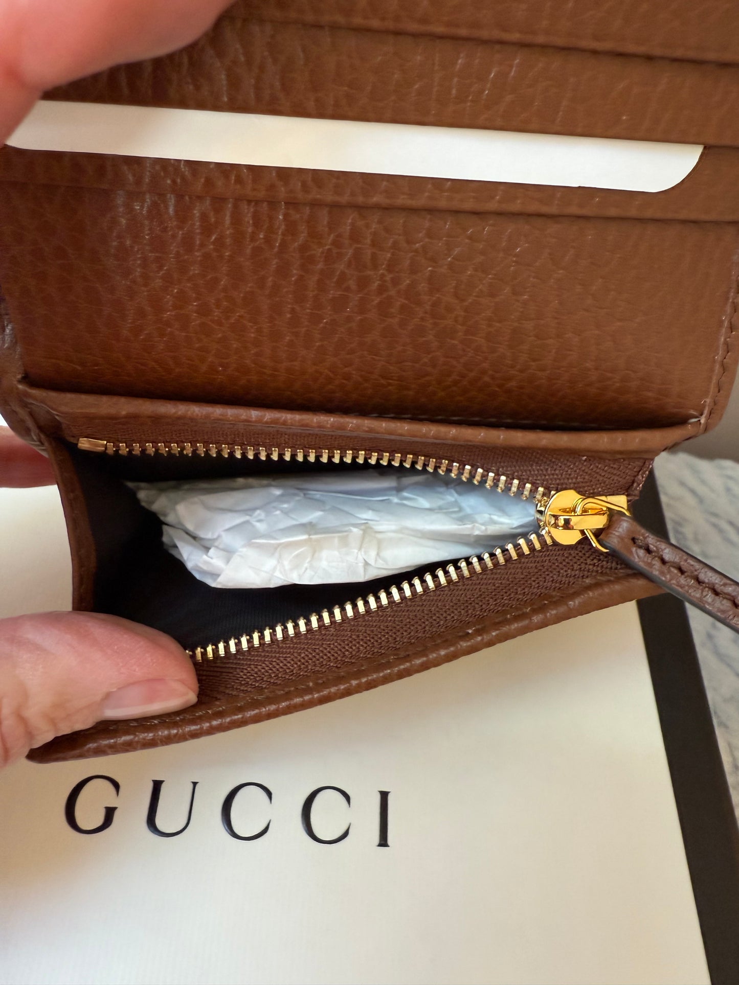 Gucci Denim Horsebit Compact Wallet ( New with box)