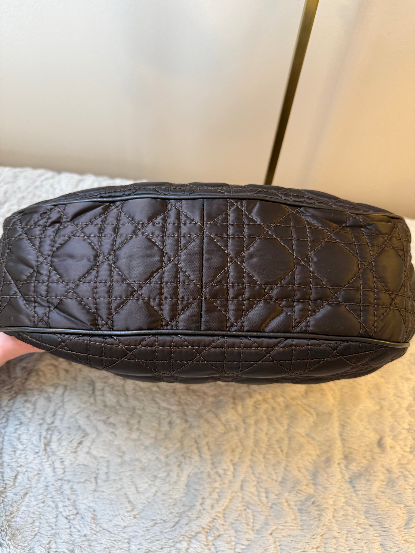 Christian Dior Charming Cannage
Quilted Satin Tote bag in black