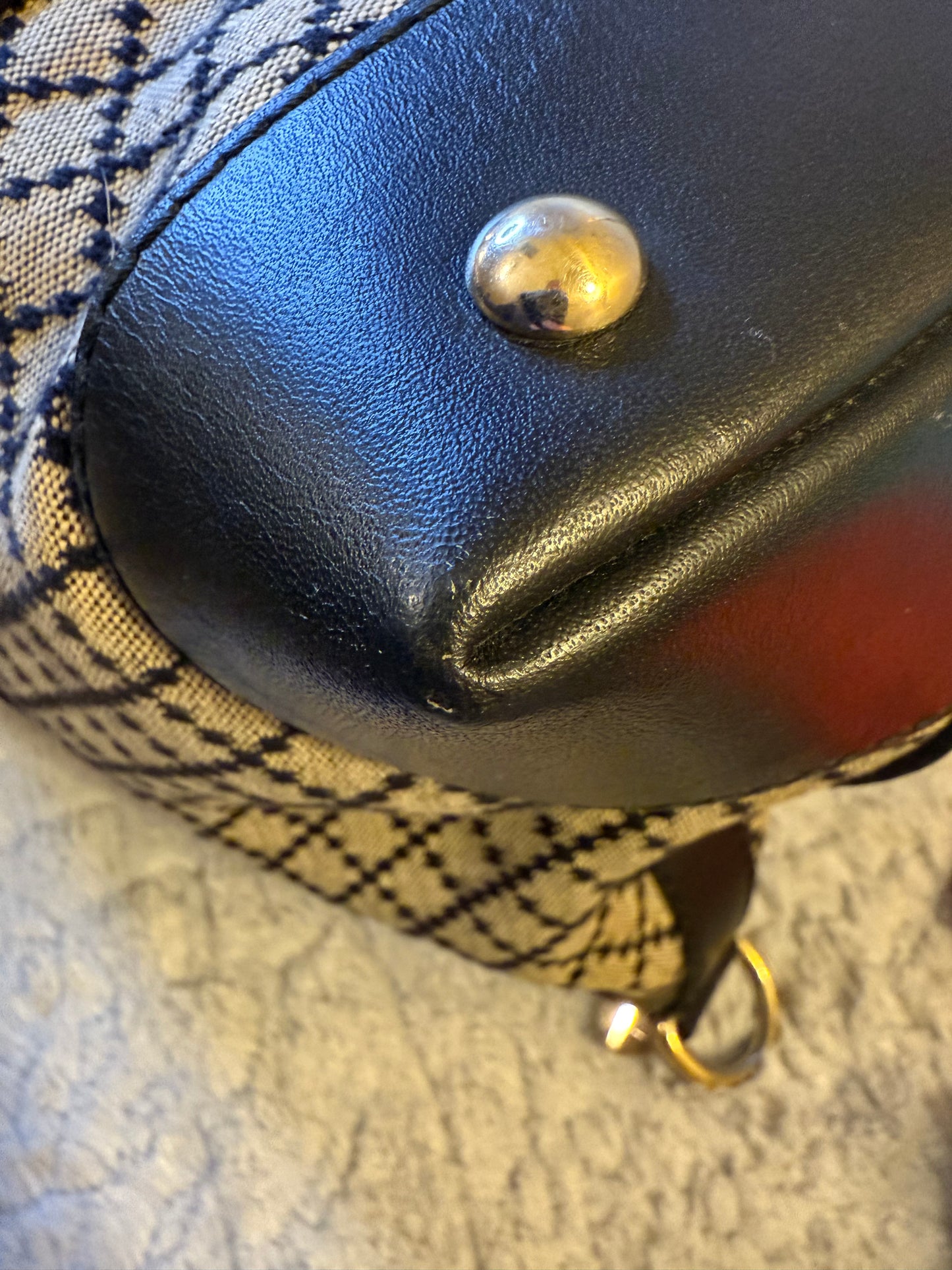 Gucci Diamante Black and Brown 2 Way Tote