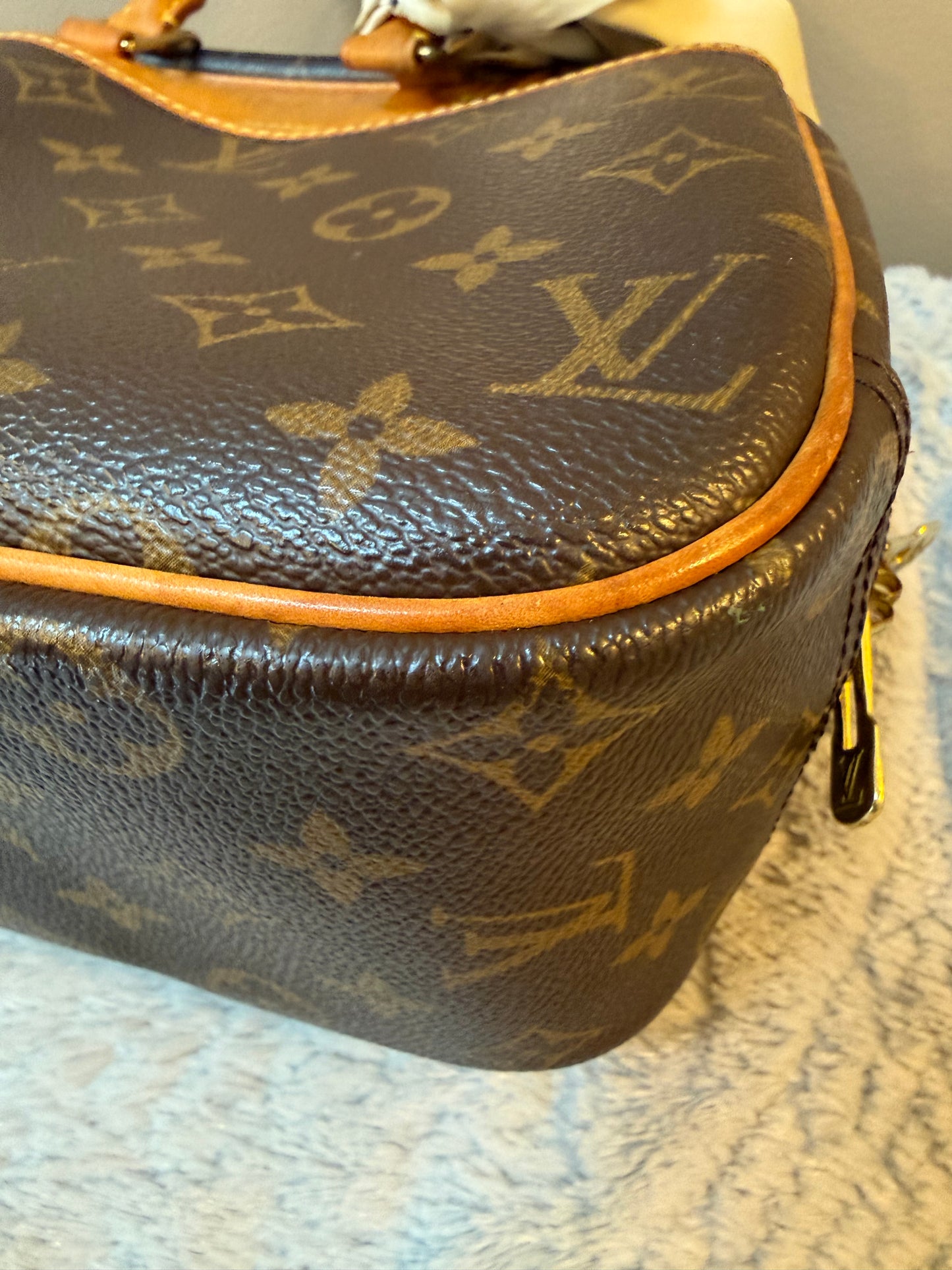 Louis Vuitton Trouville Vintage Satchel with Floral Scarf