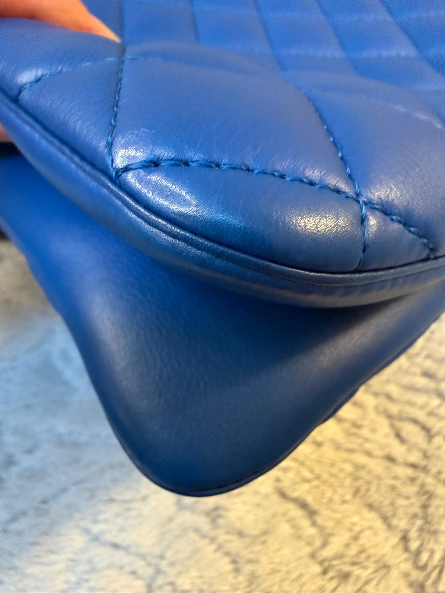 CHANEL Quilted Lambskin Matelassé Tote — Royal Blue | Gunmetal Hardware