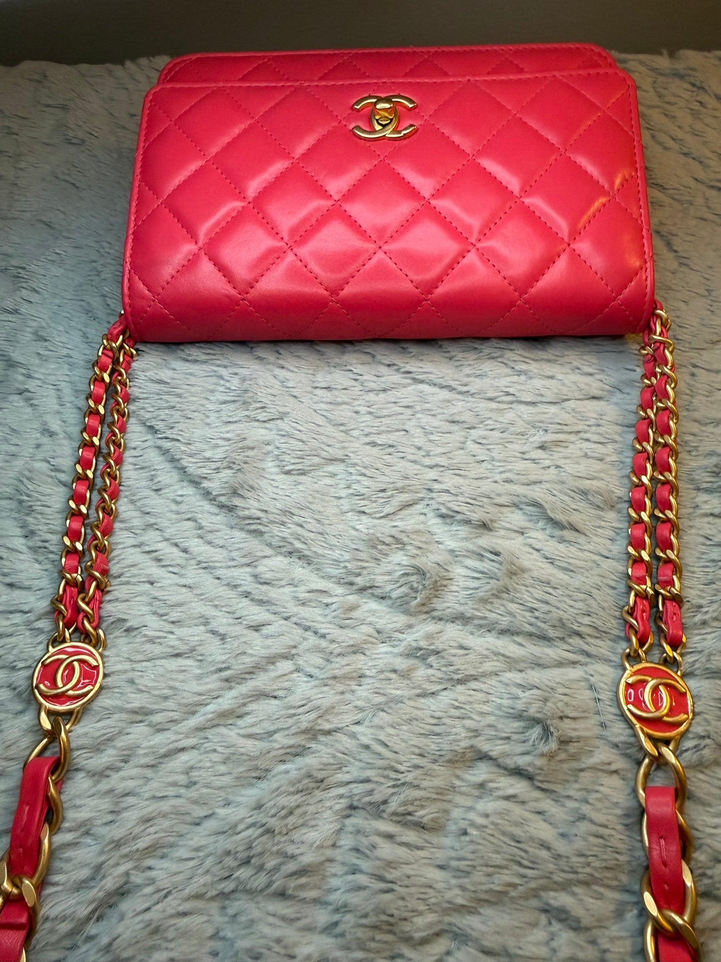 Chanel Trendy CC Wallet on Chain (WOC) — Pink | Lambskin