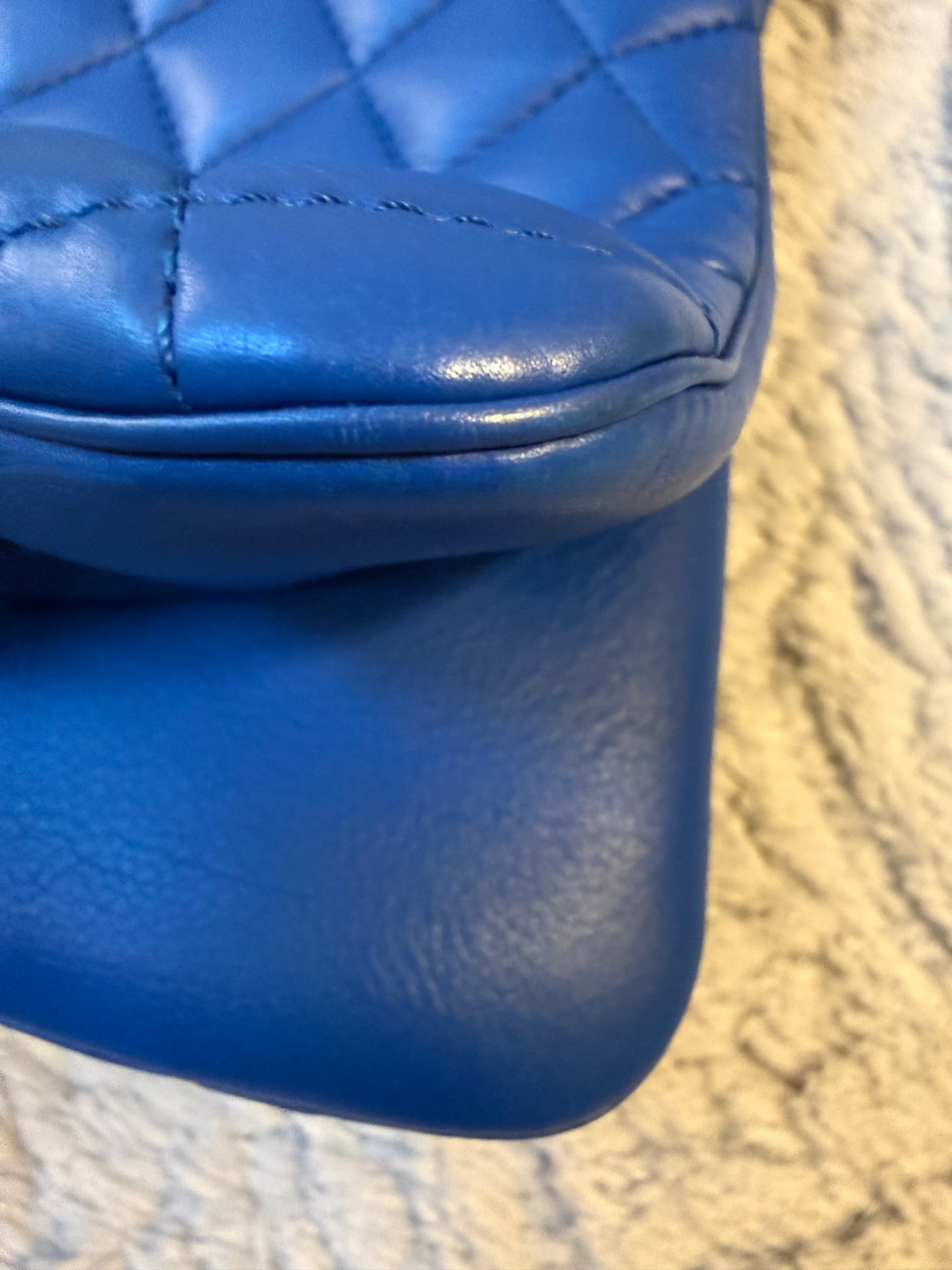 CHANEL Quilted Lambskin Matelassé Tote — Royal Blue | Gunmetal Hardware