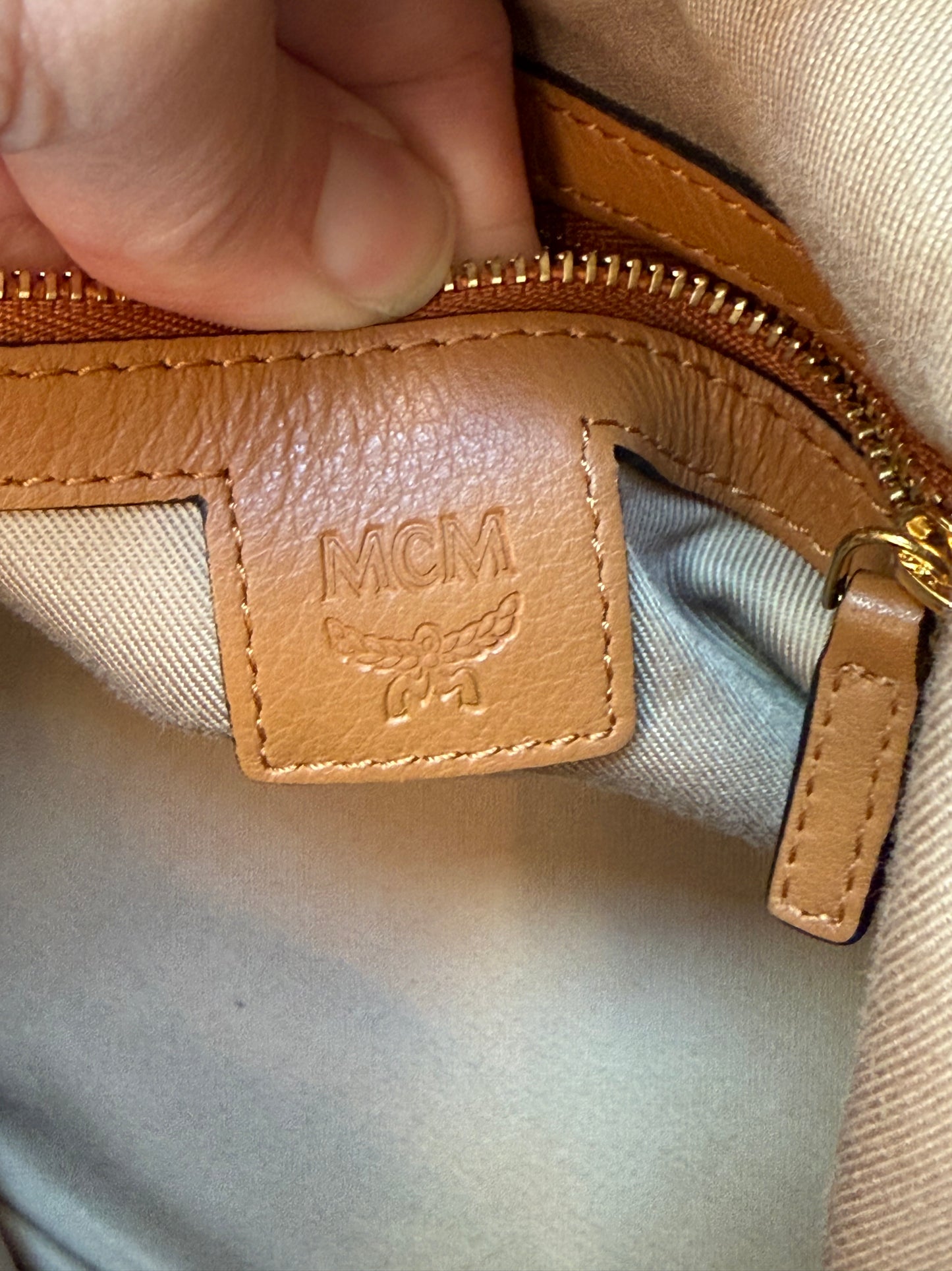 MCM Dessau Drawstring Bag In Visetos- Medium