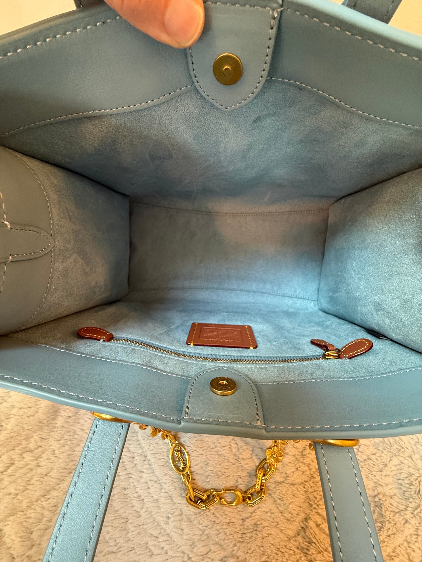 Coach Field 30 Small Signature Jacquard Tote - Blue
