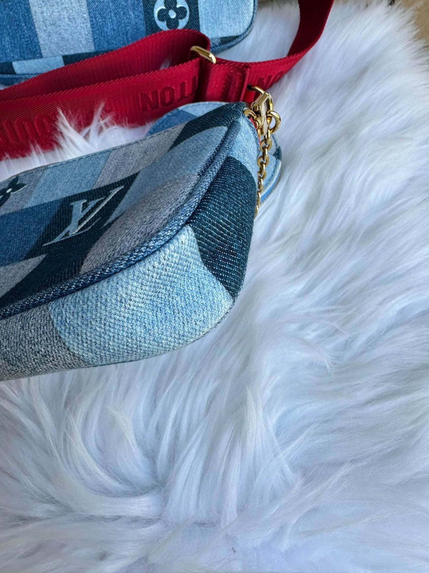 Louis Vuitton Multi Pochette Denim Damier monogram Patchwork-rare!