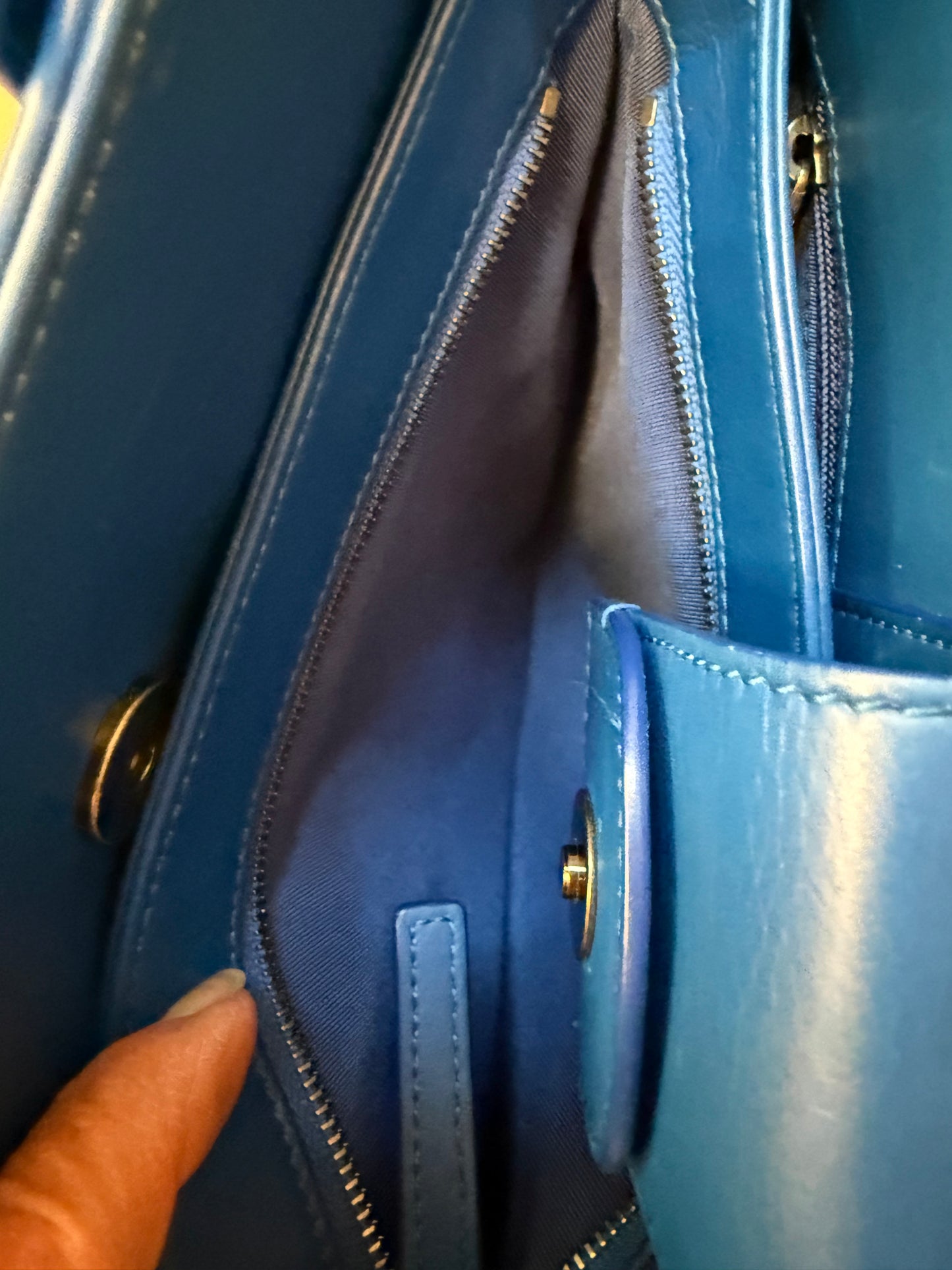 CHANEL Quilted Lambskin Matelassé Tote — Royal Blue | Gunmetal Hardware