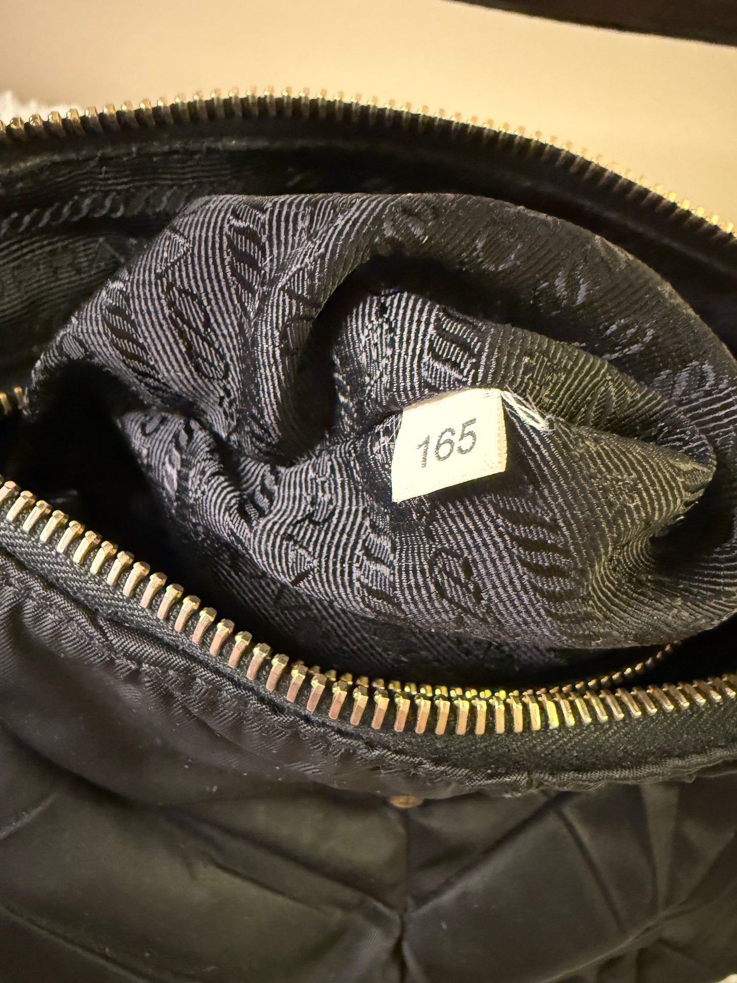 Prada Tessuto Chevron Quilted Nylon Hobo Bag