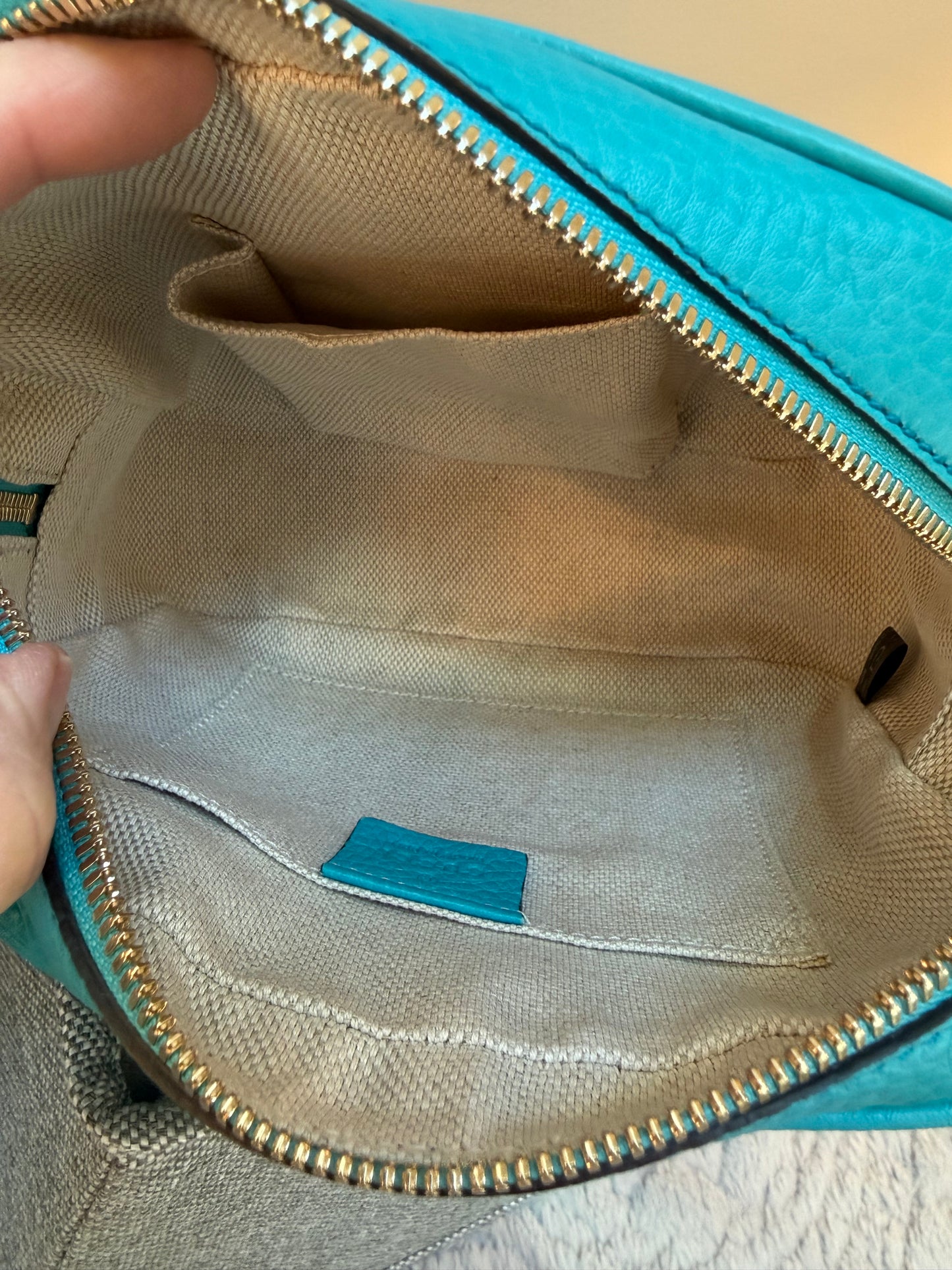 Gucci Soho Disco Bag – Turquoise Teal Pebbled Leather