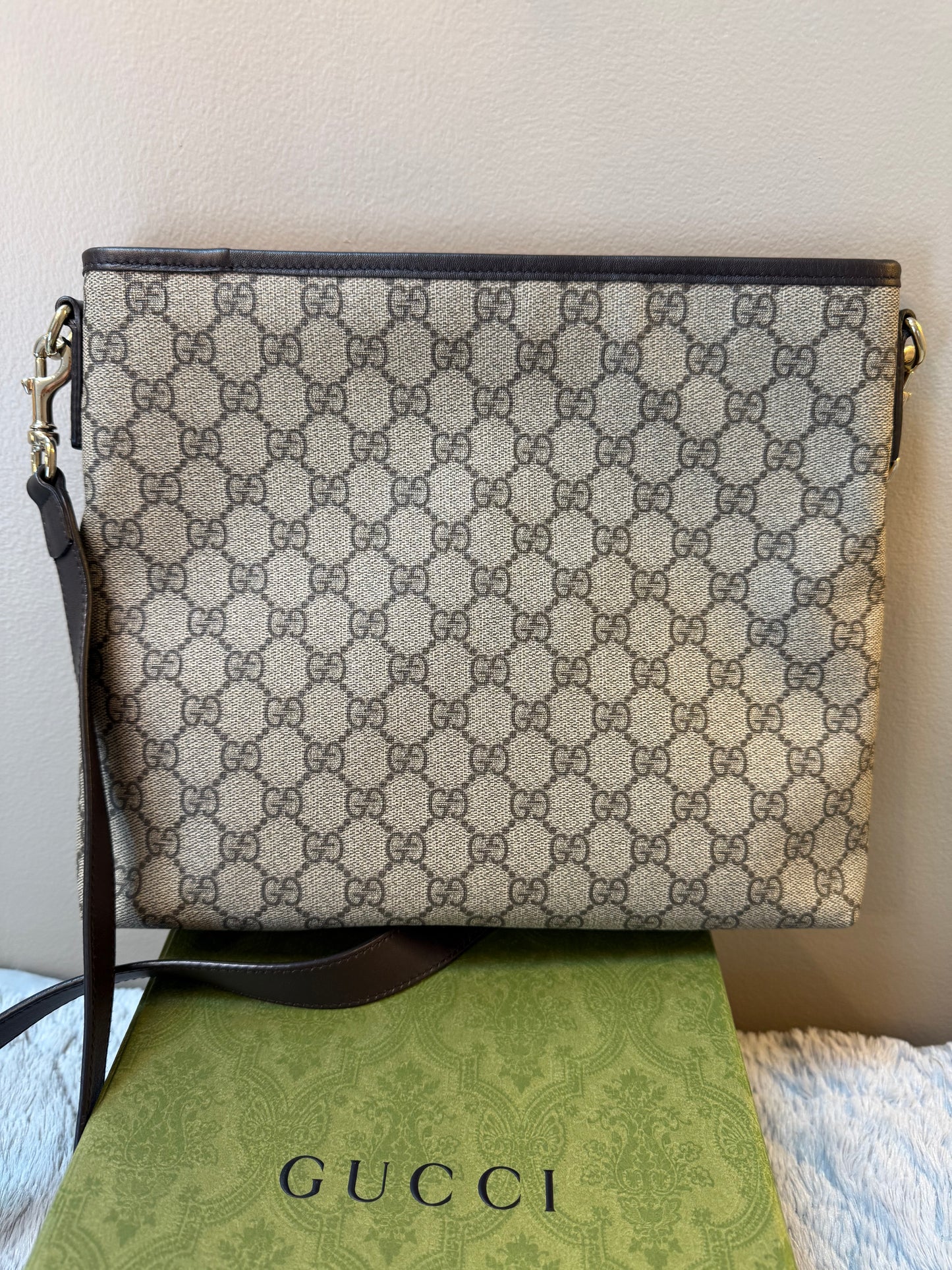 Gucci Supreme Monogram Web Messenger Bag