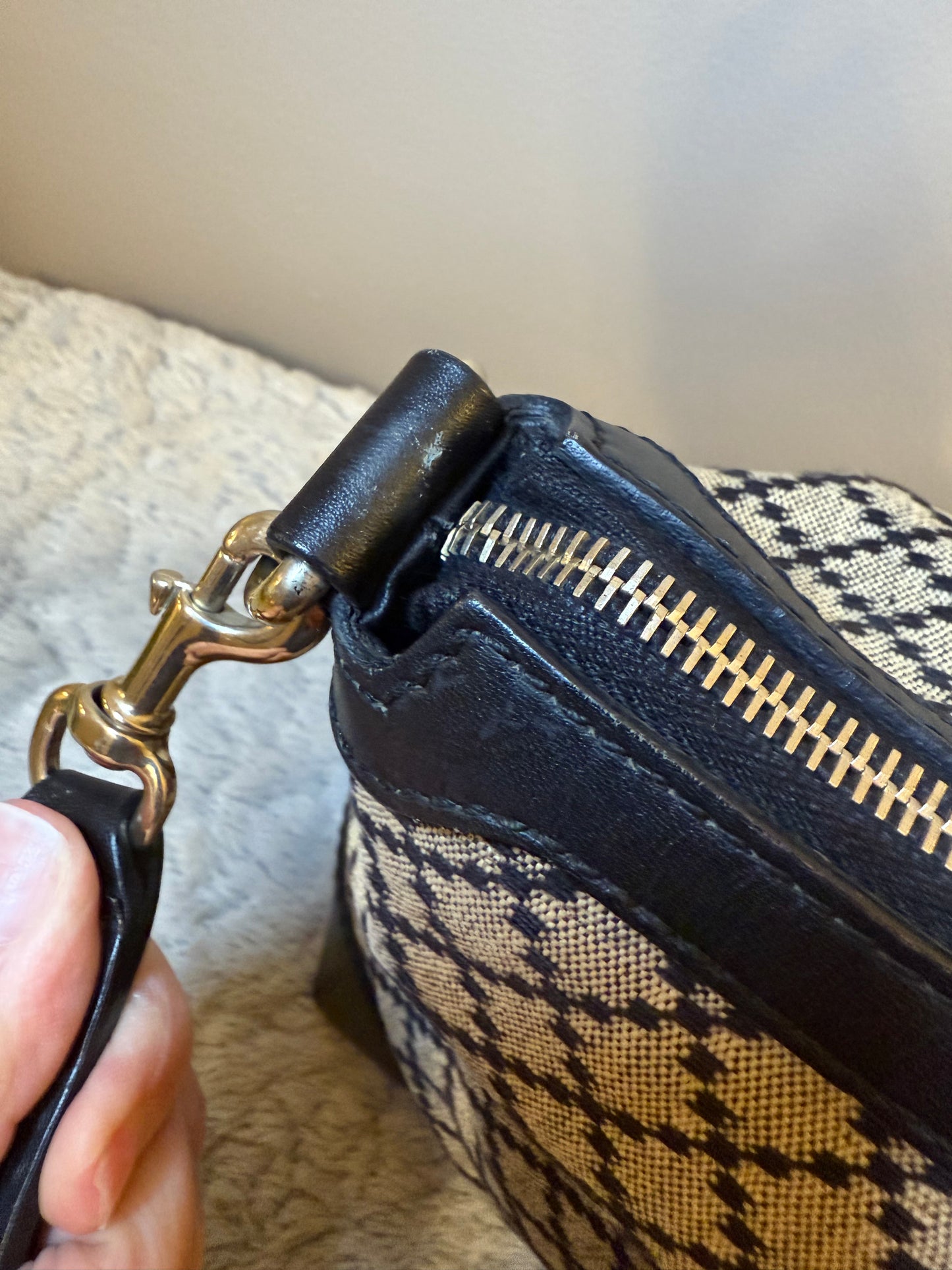 Gucci Diamante Black and Brown 2 Way Tote