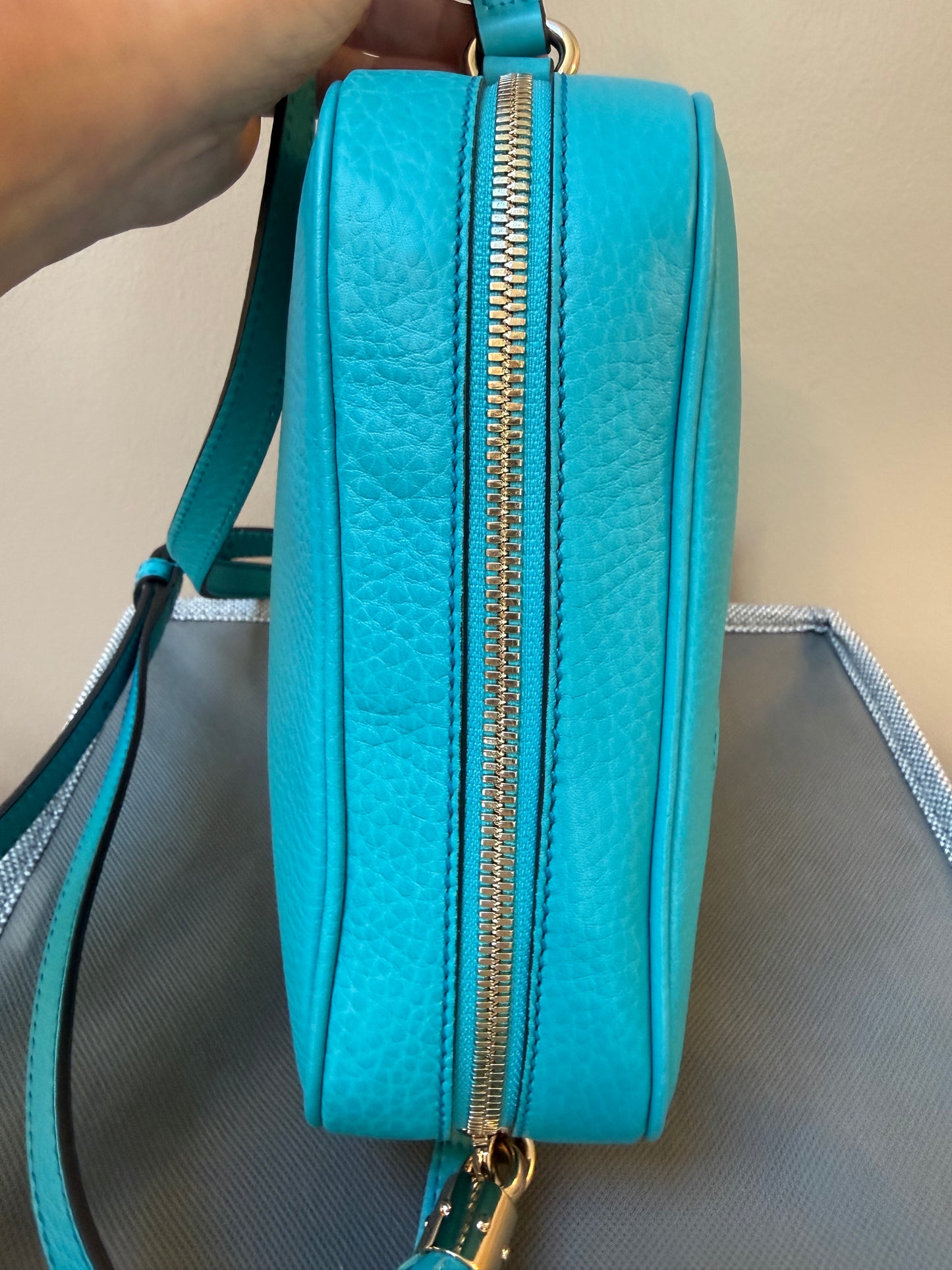 Gucci Soho Disco Bag – Turquoise Teal Pebbled Leather