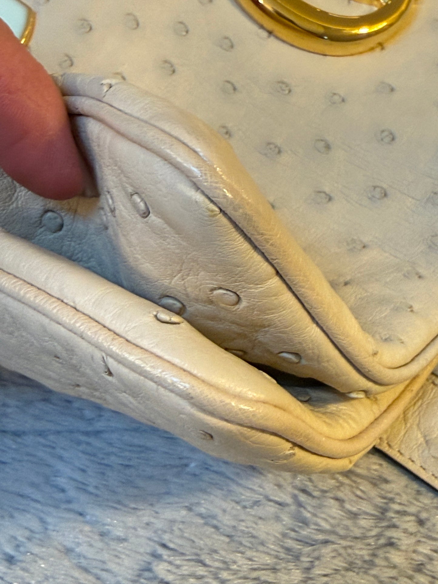 Gucci Ostrich Arli Top Handle Bag