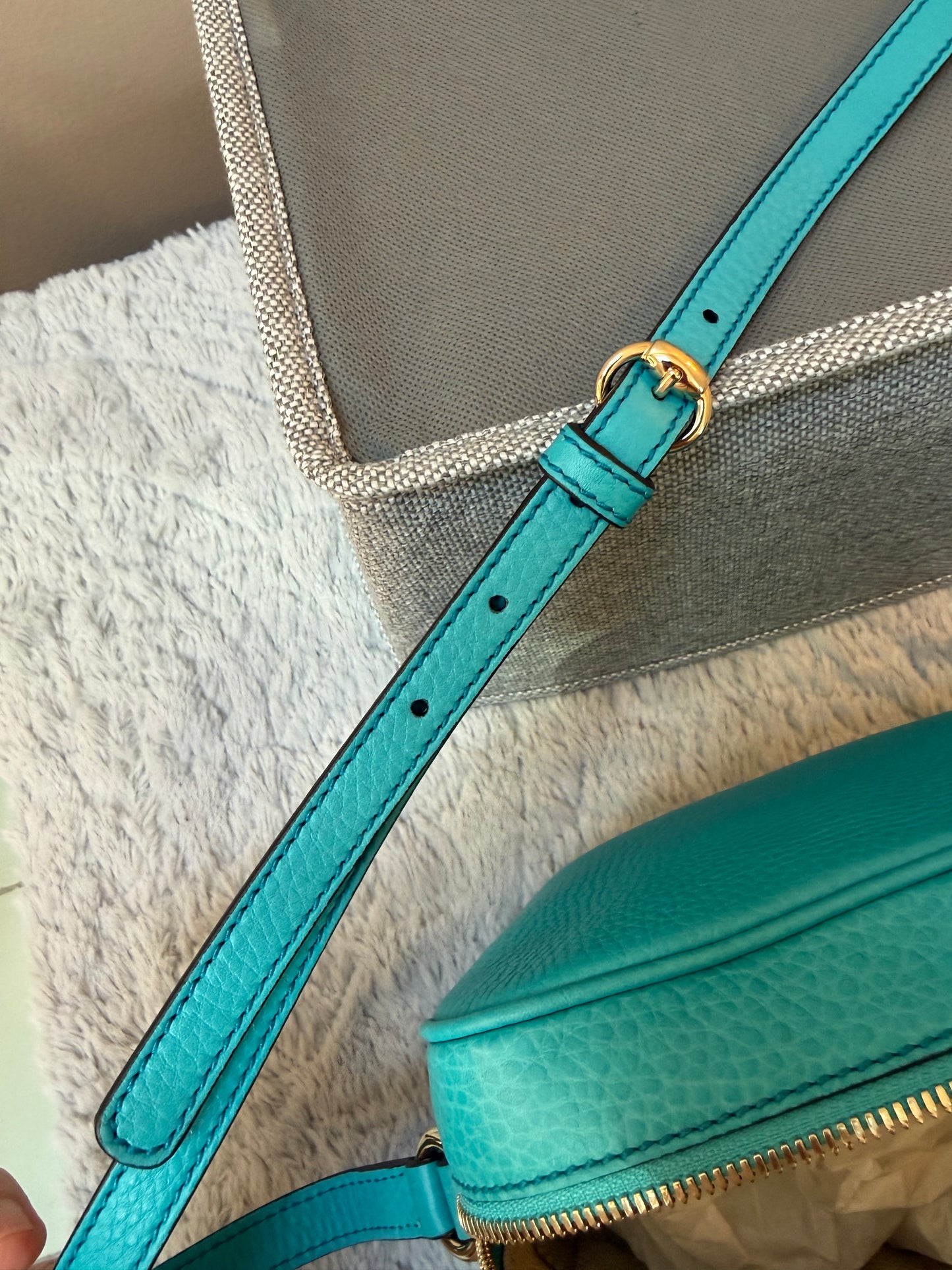 Gucci Soho Disco Bag – Turquoise Teal Pebbled Leather