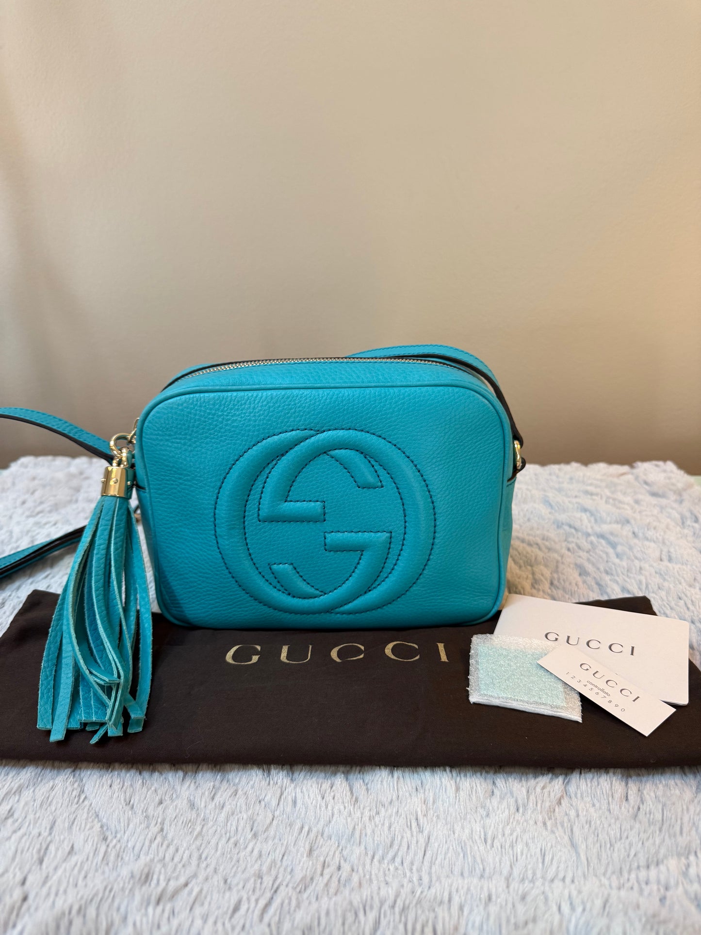 Gucci Soho Disco Bag – Turquoise Teal Pebbled Leather
