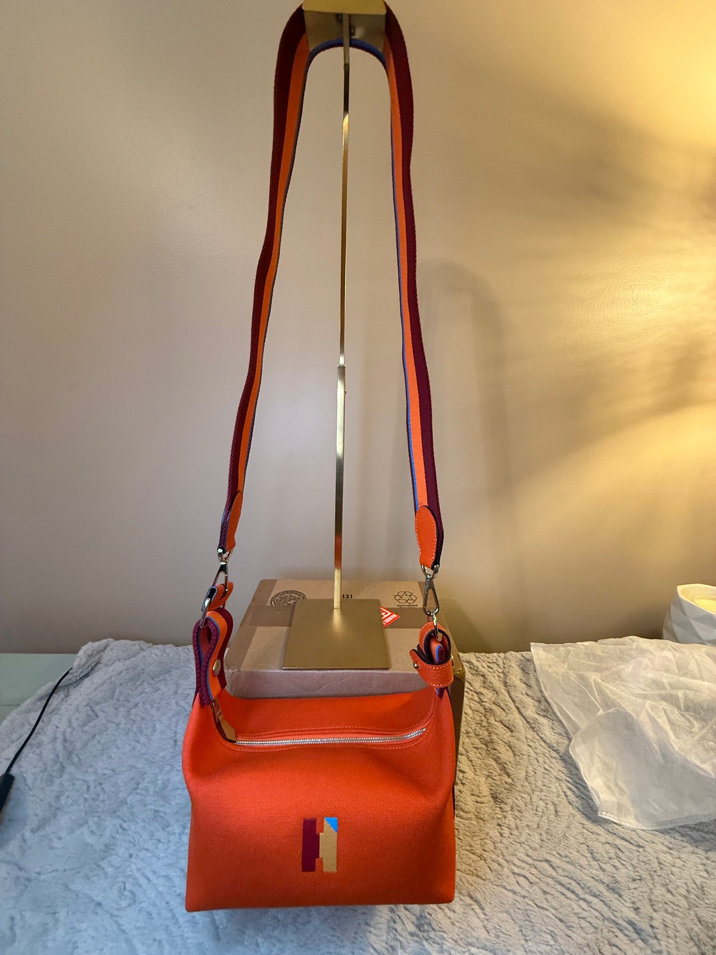 Hermes Bride-a-Brac H Pavillon case with aftermarket crossbody strap